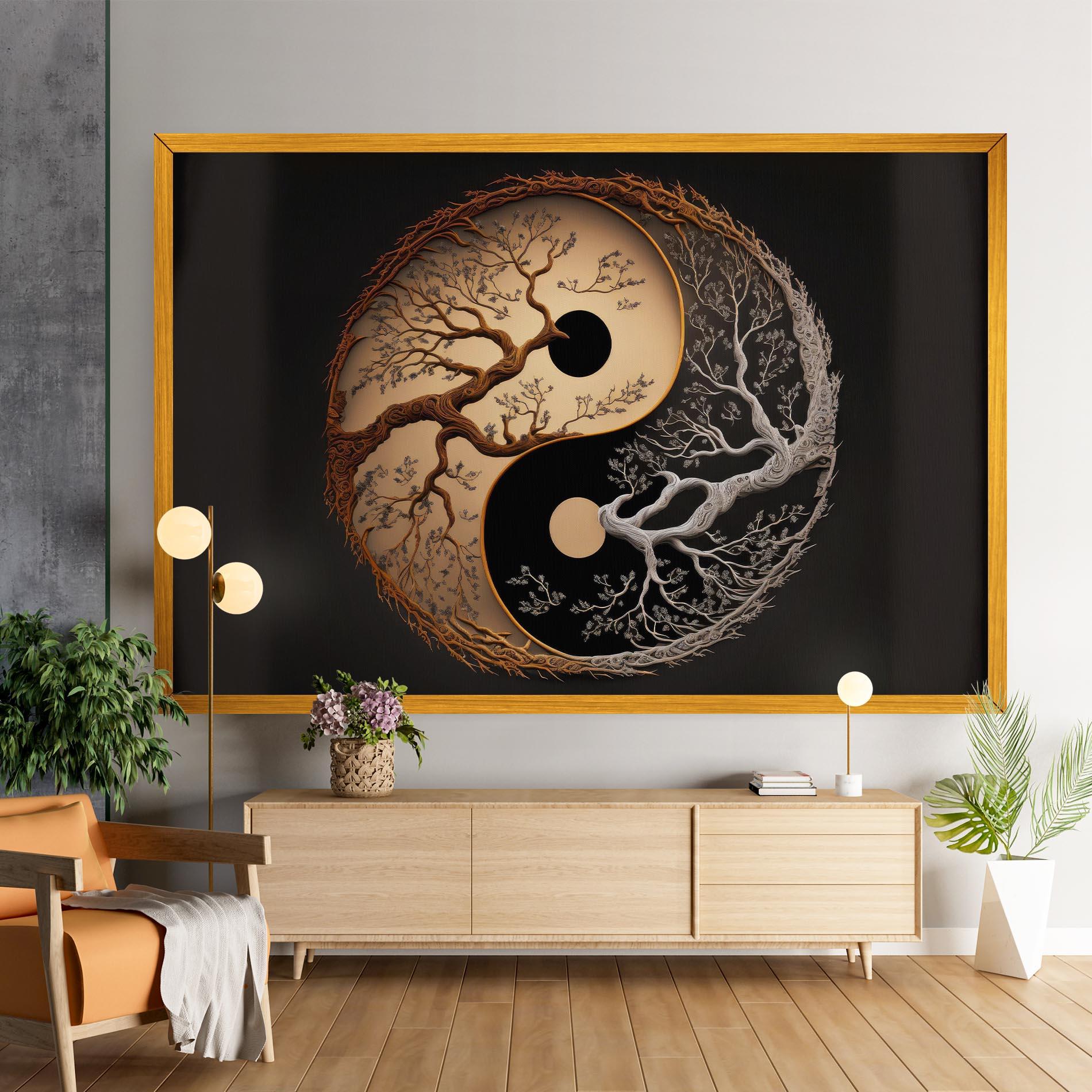 Vászonkép Old Tree Yinyang mockup 9