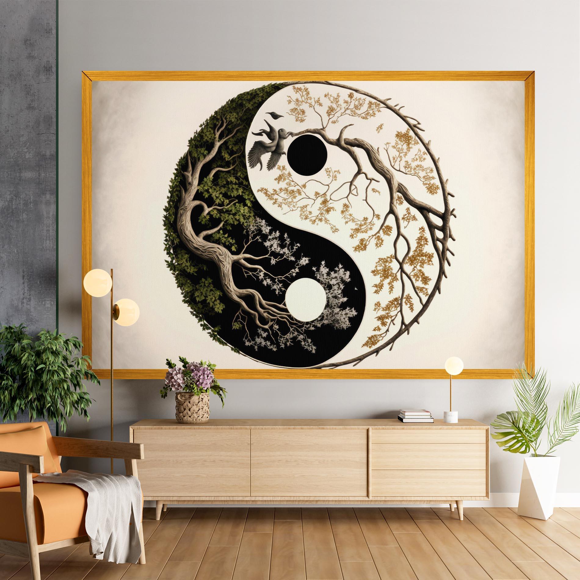 Vászonkép Tree Yinyang mockup 9