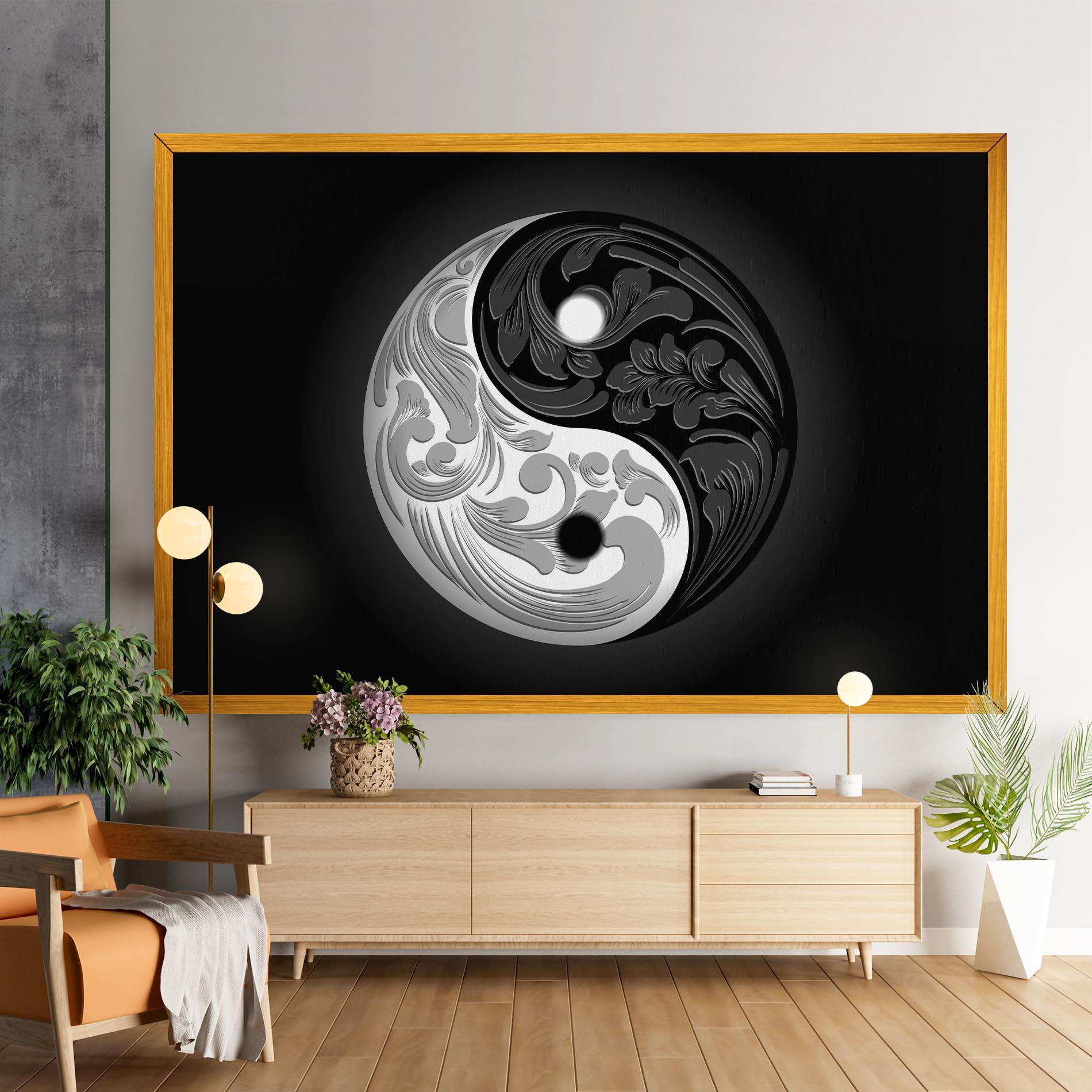 Vászonkép Yinyang Grey mockup 9