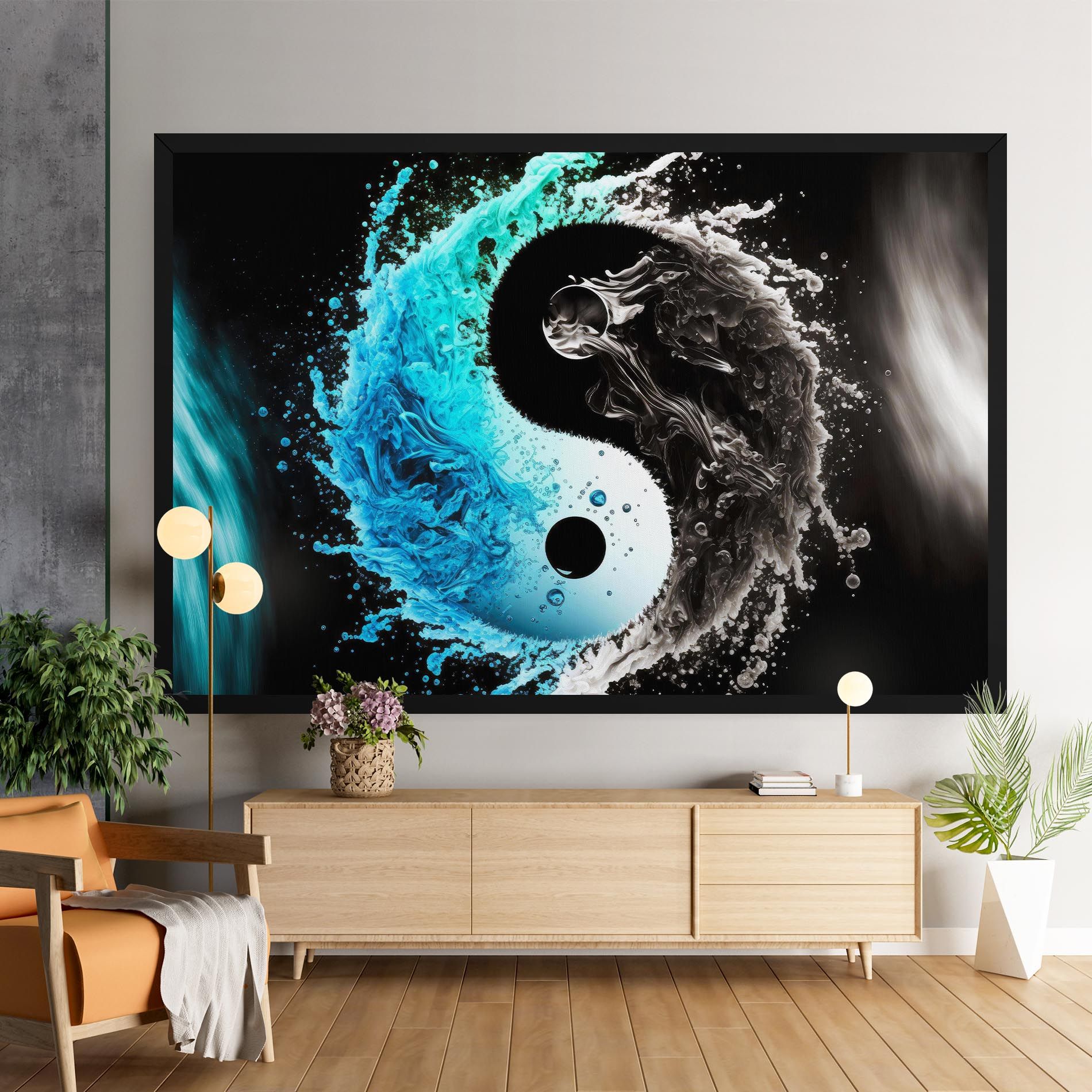 Blue Black Yinyang mockup 9