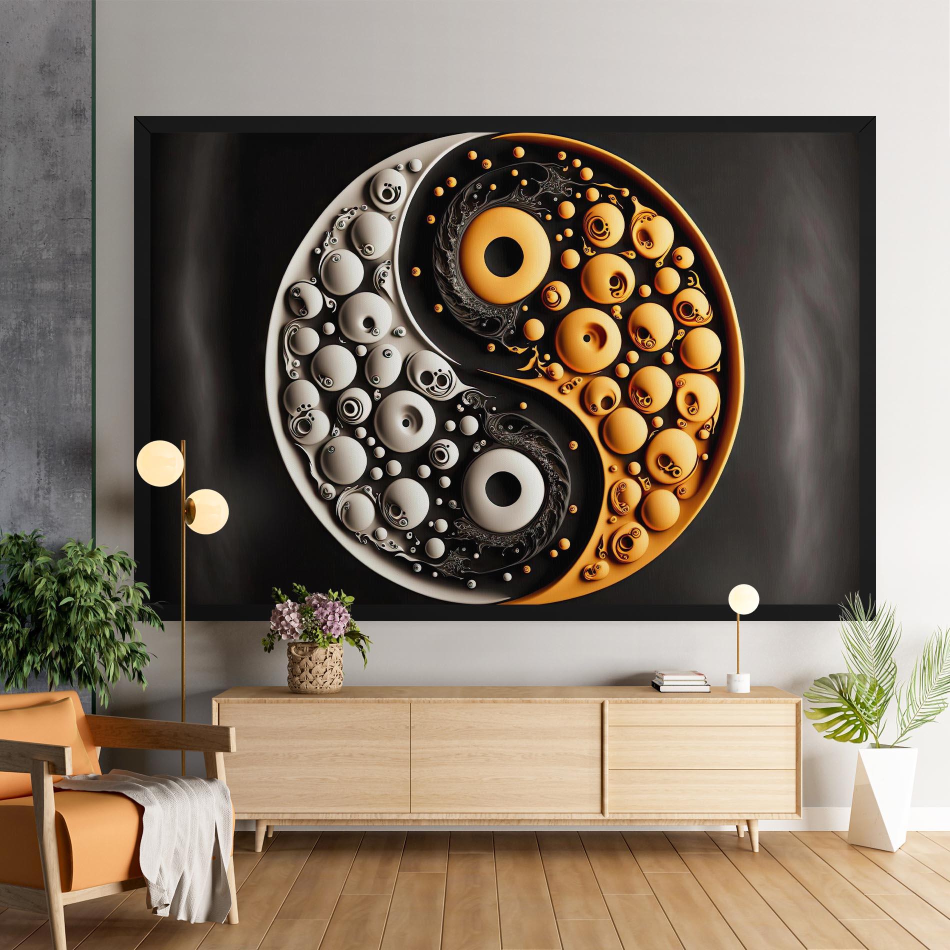 Vászonkép Cream Balls Yinyang mockup 9