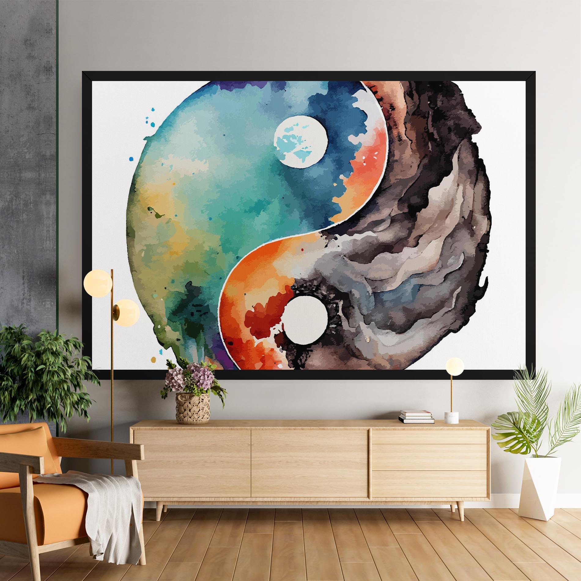 Vászonkép Earth Yinyang Art mockup 9