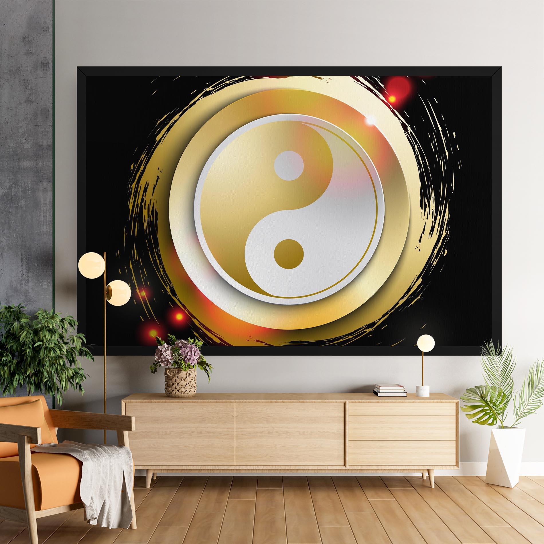 Vászonkép Gold Light Yinyang mockup 9