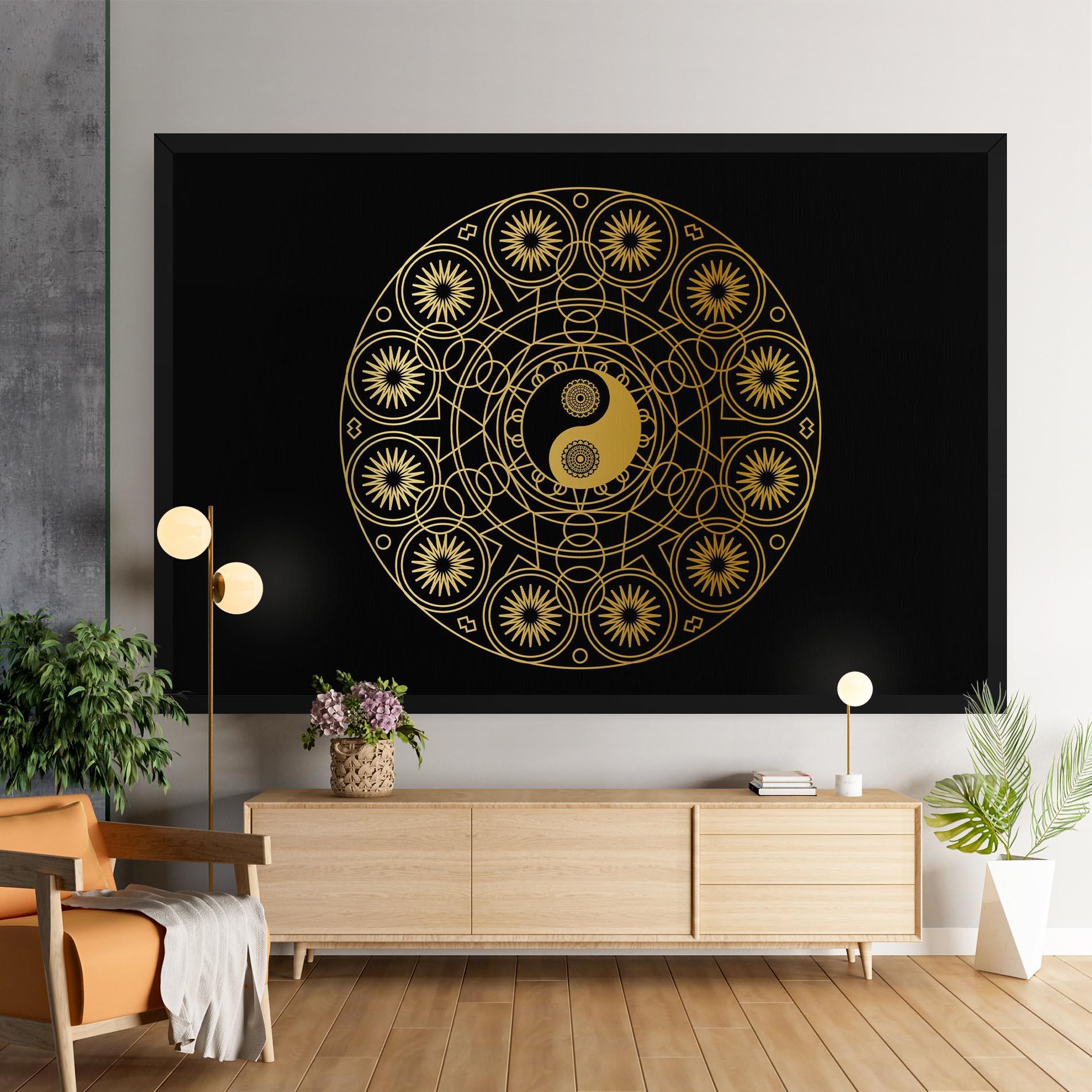 Vászonkép Gold Meditation Mandala mockup 9