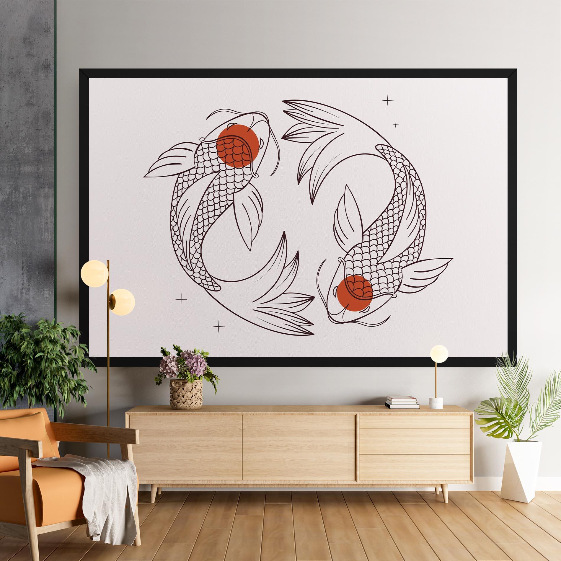 Vászonkép Koi Yinyang Art mockup 9
