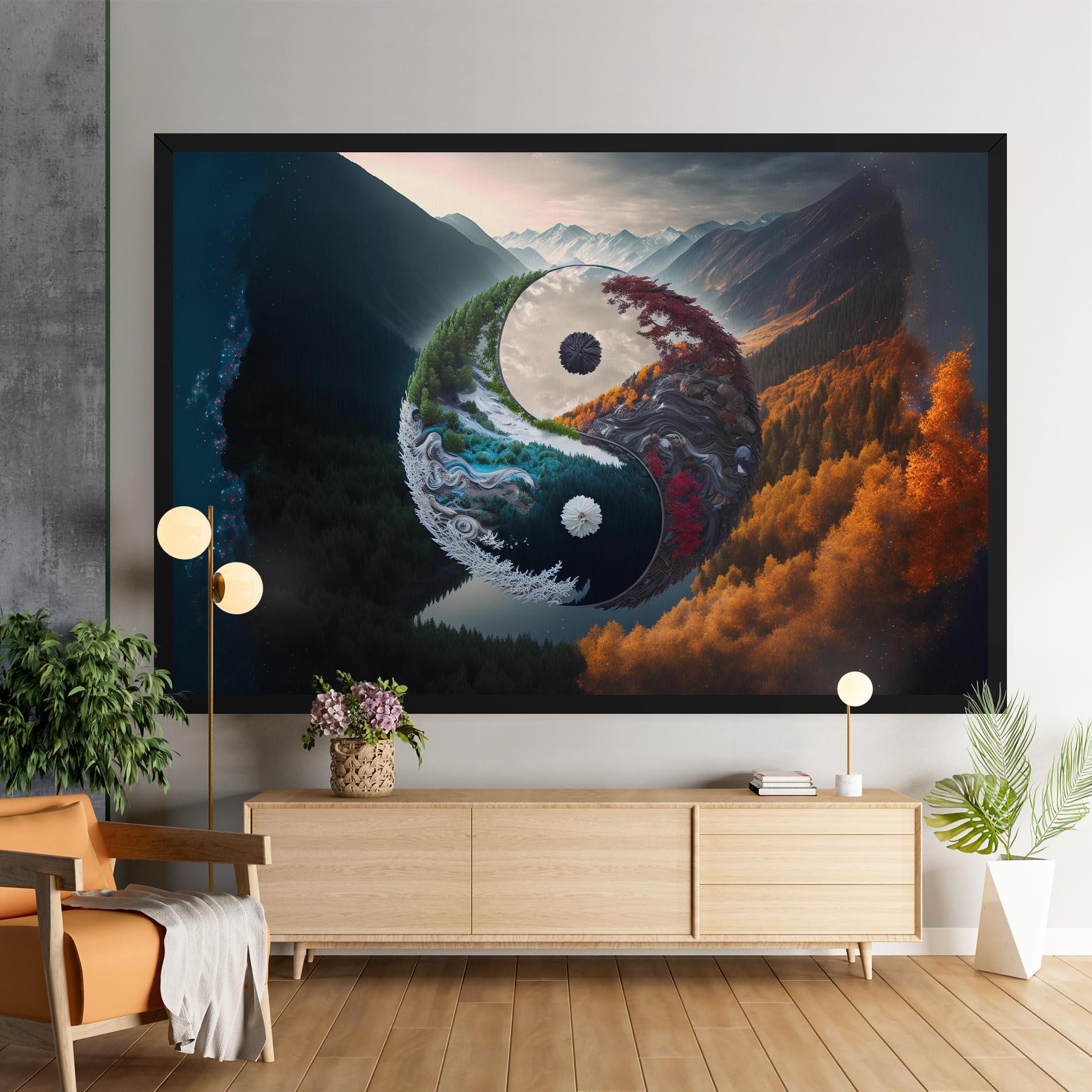 Vászonkép Mountain Yinyang mockup 9