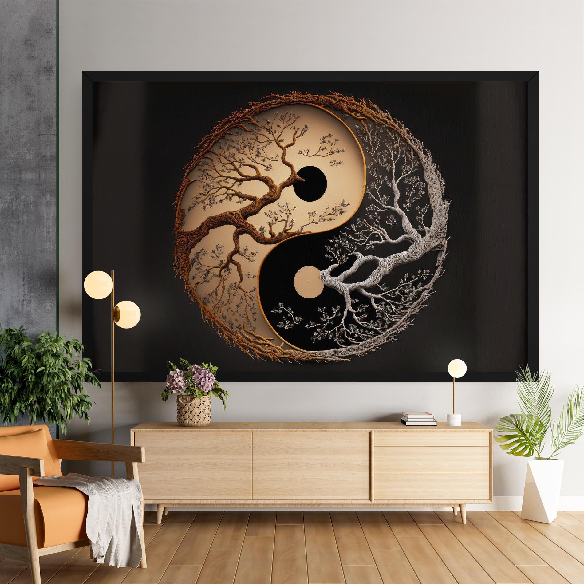 Vászonkép Old Tree Yinyang mockup 9