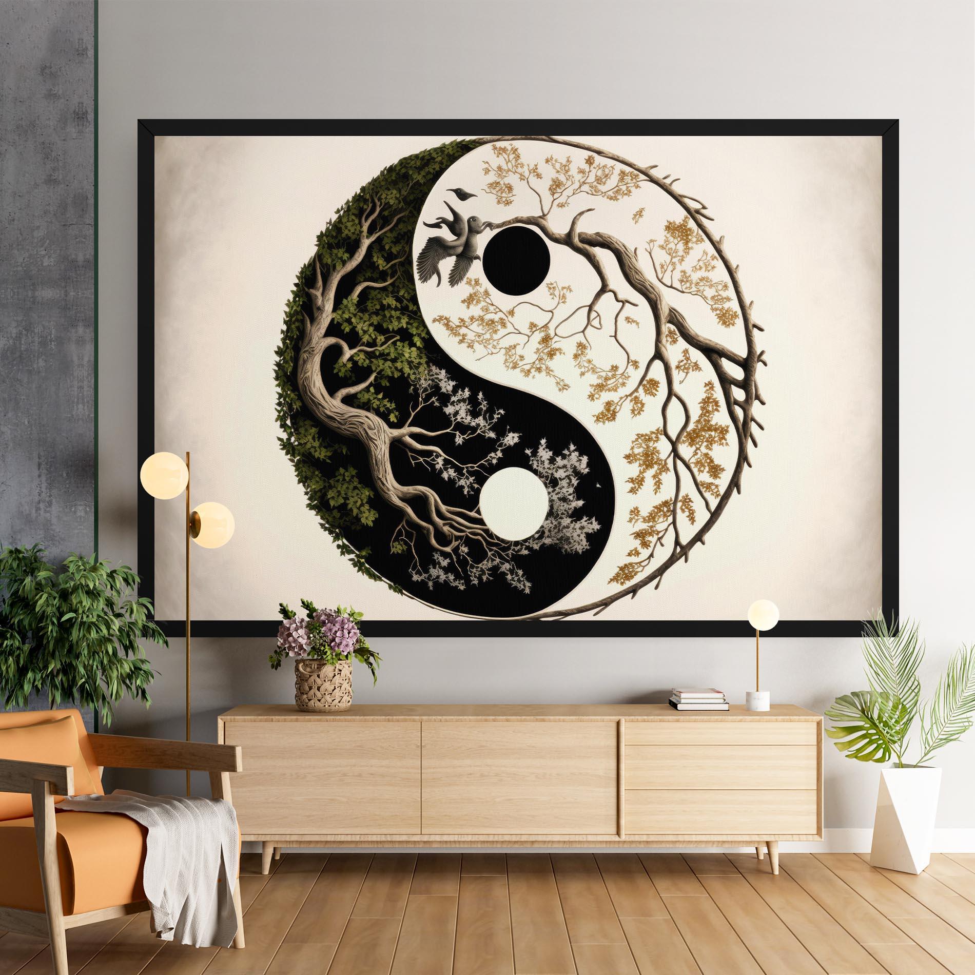 Vászonkép Tree Yinyang mockup 9