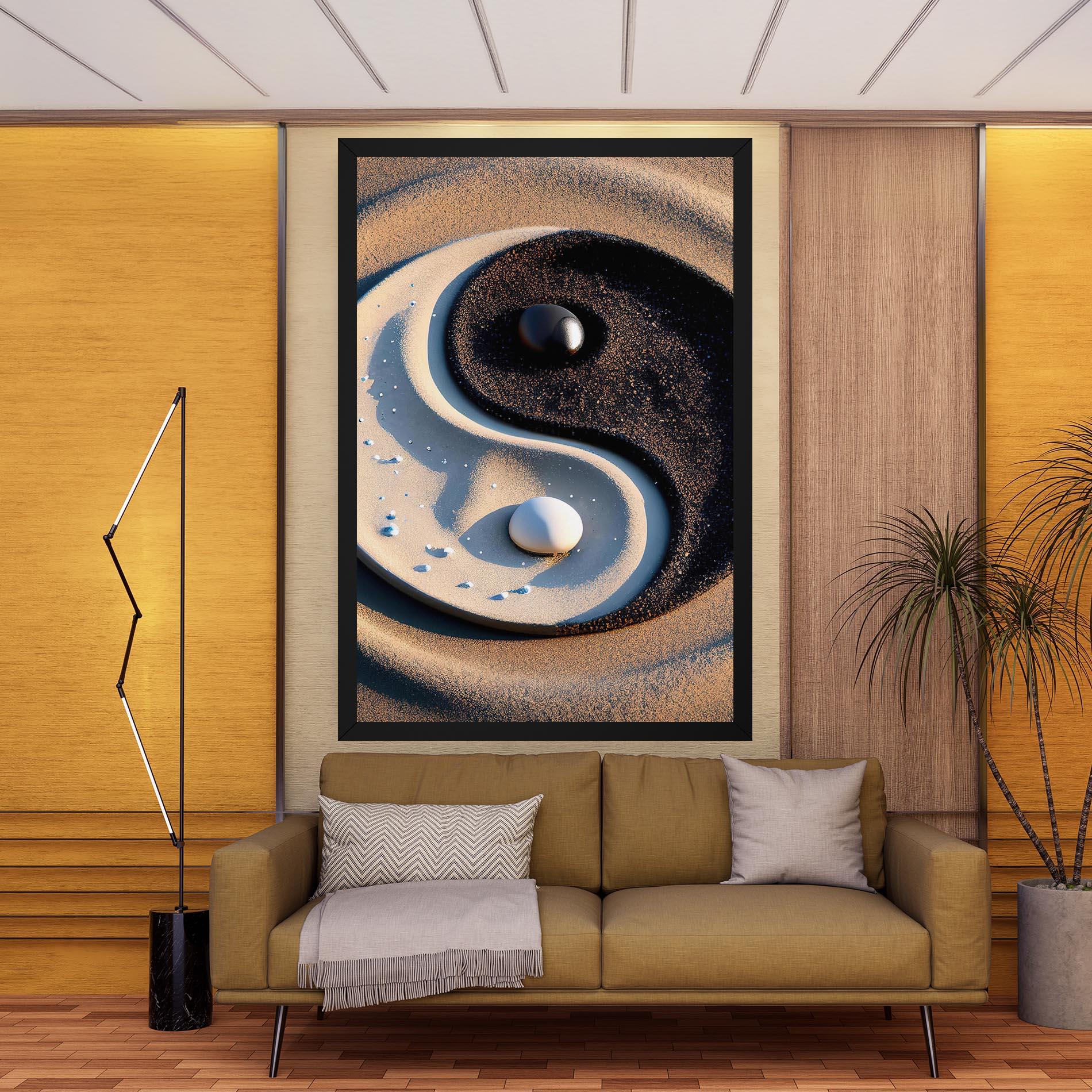 Vászonkép Pretty Sand Yinyang mockup 9
