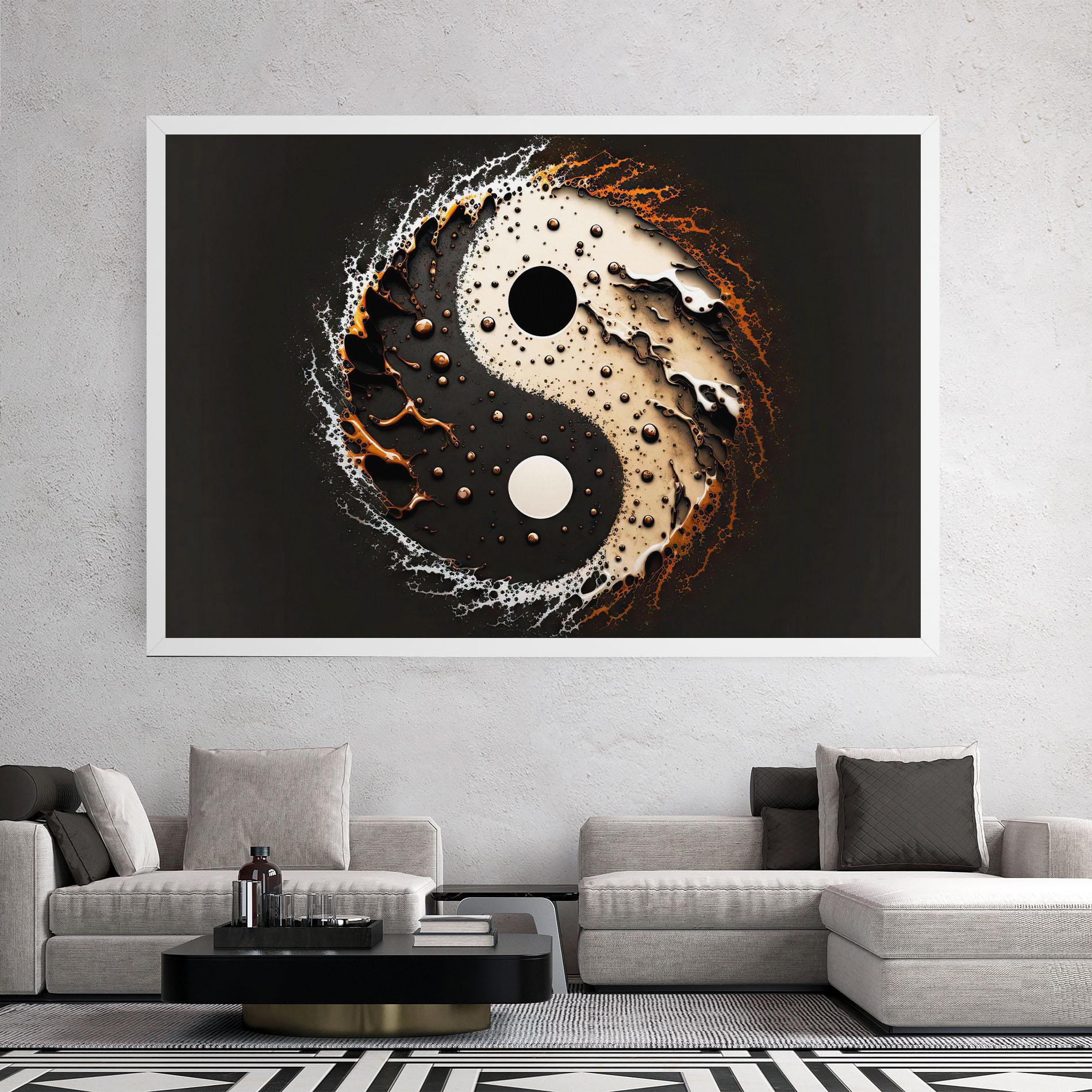 Vászonkép Brown Liquid Yinyang mockup 2