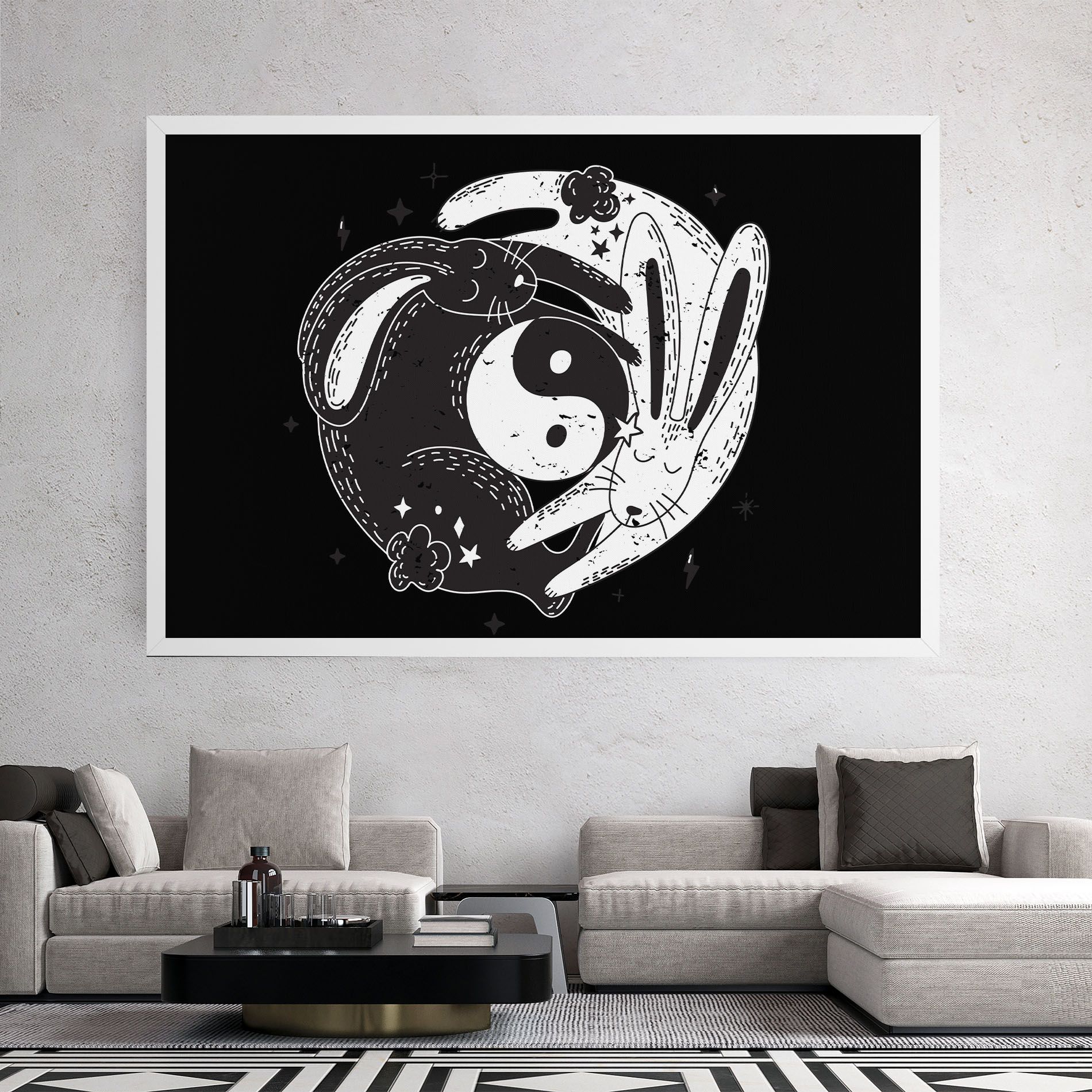 Bunny Yinyang mockup 2