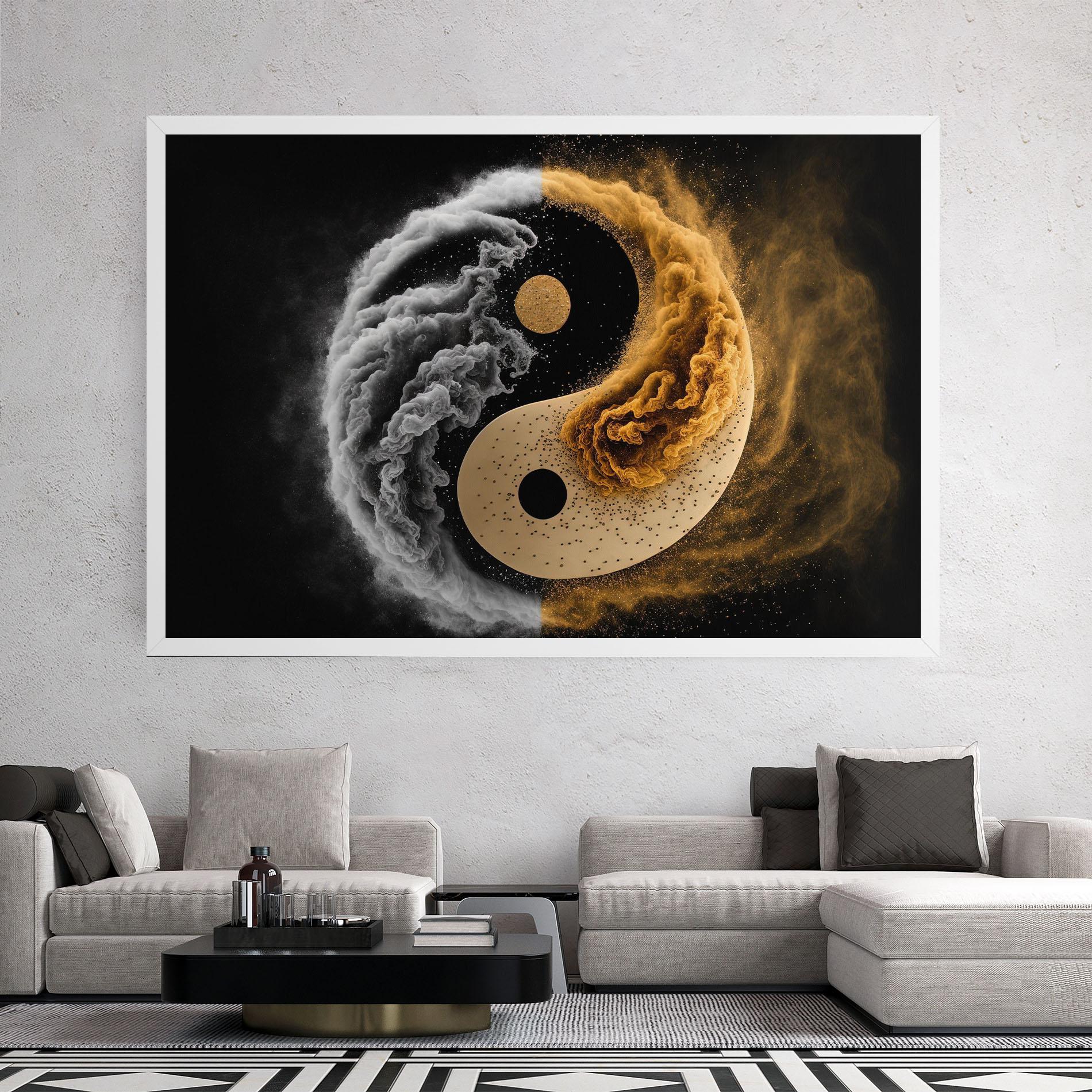 Vászonkép Cream Smoke Yinyang mockup 2