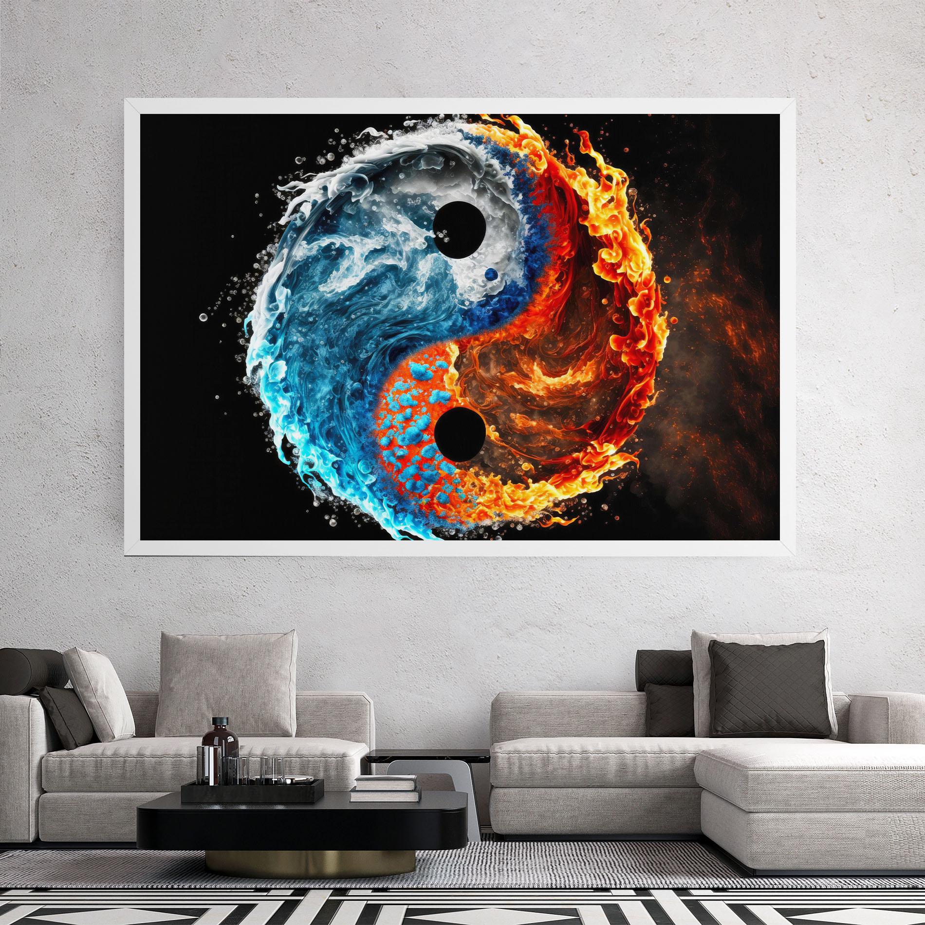 Vászonkép Fire Water Yin Yang mockup 2