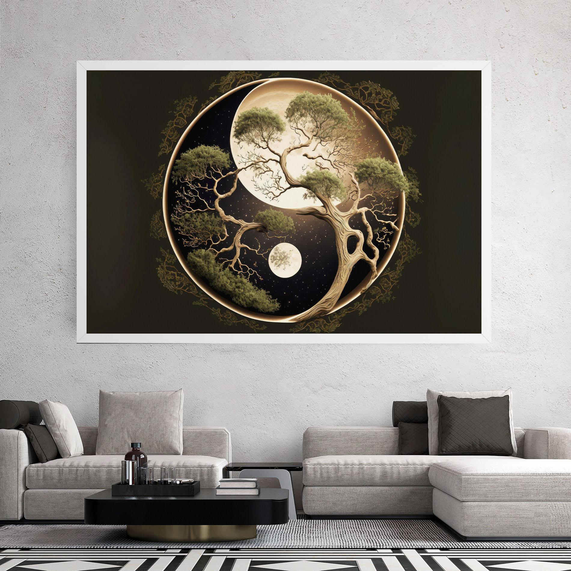 Vászonkép Green Tree Yinyang mockup 2