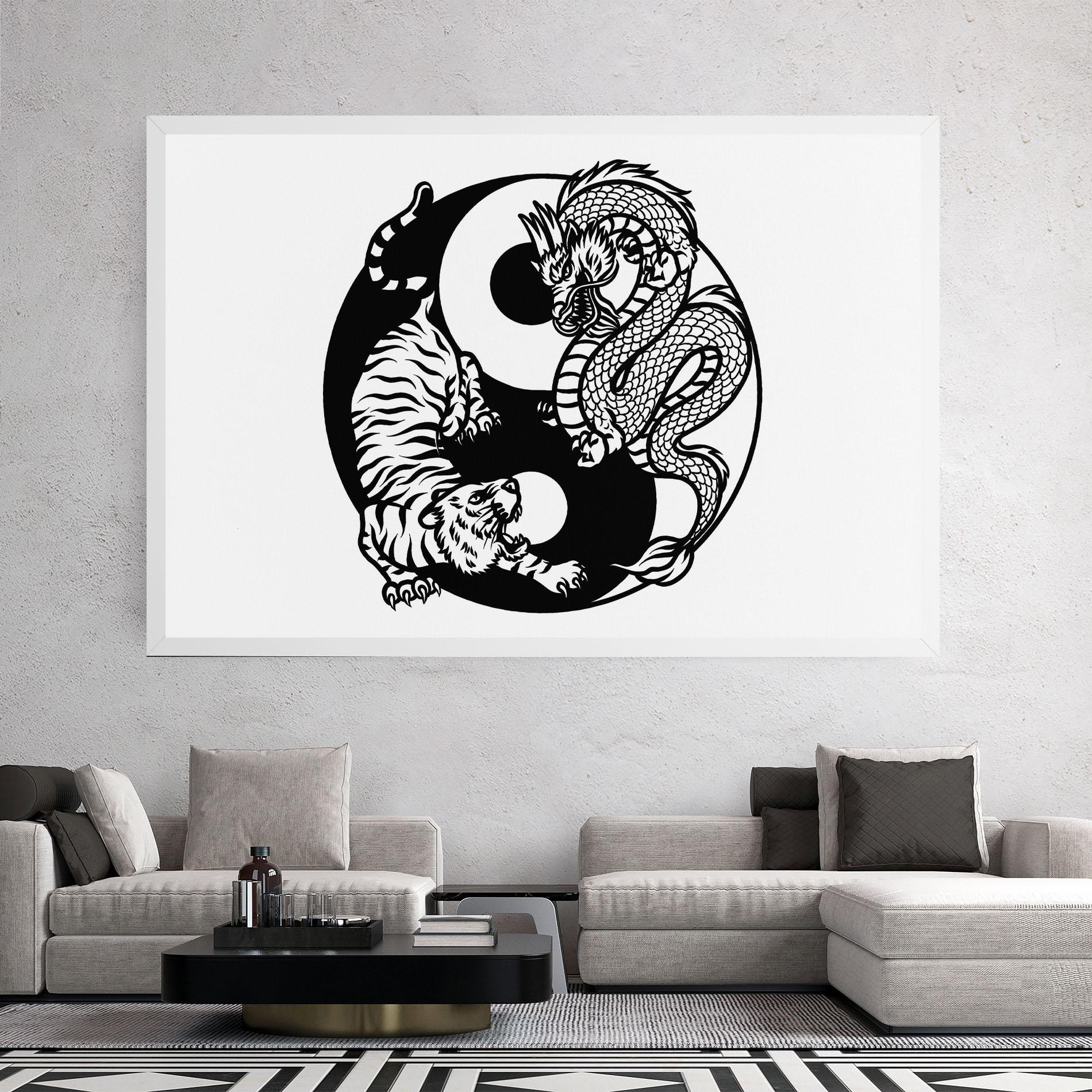 Vászonkép Tiger Dragon Yinyang mockup 2