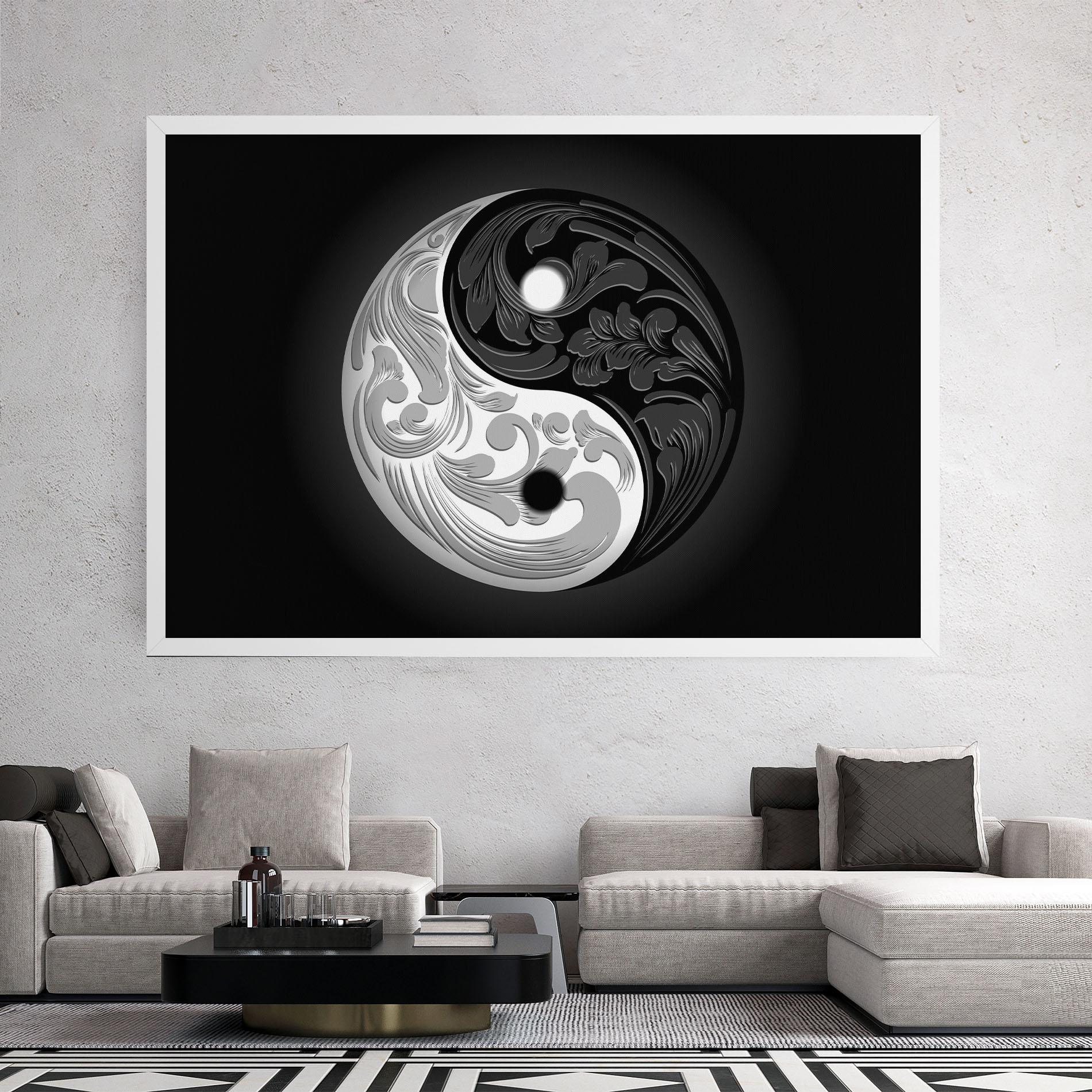 Vászonkép Yinyang Grey mockup 2