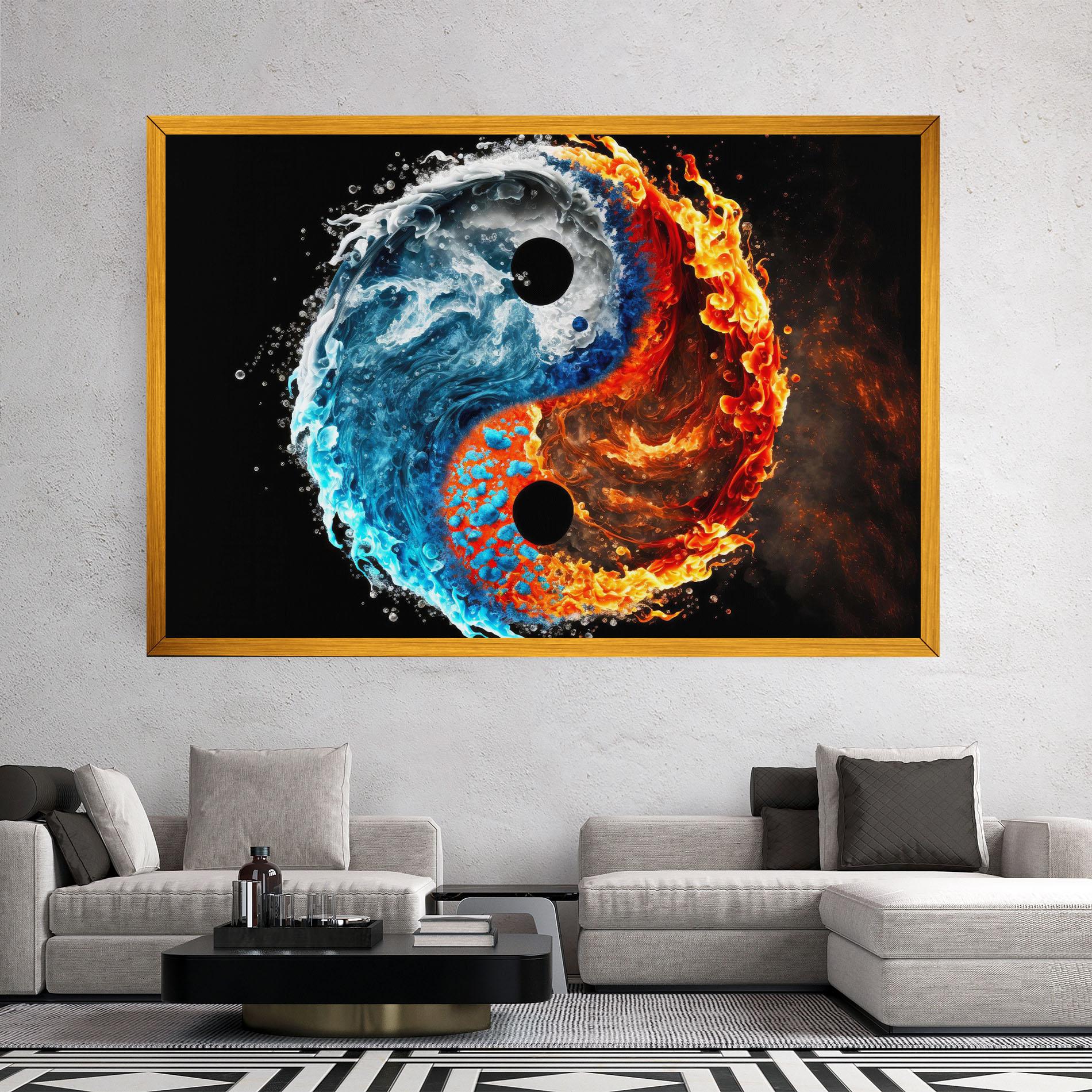 Vászonkép Fire Water Yin Yang mockup 2