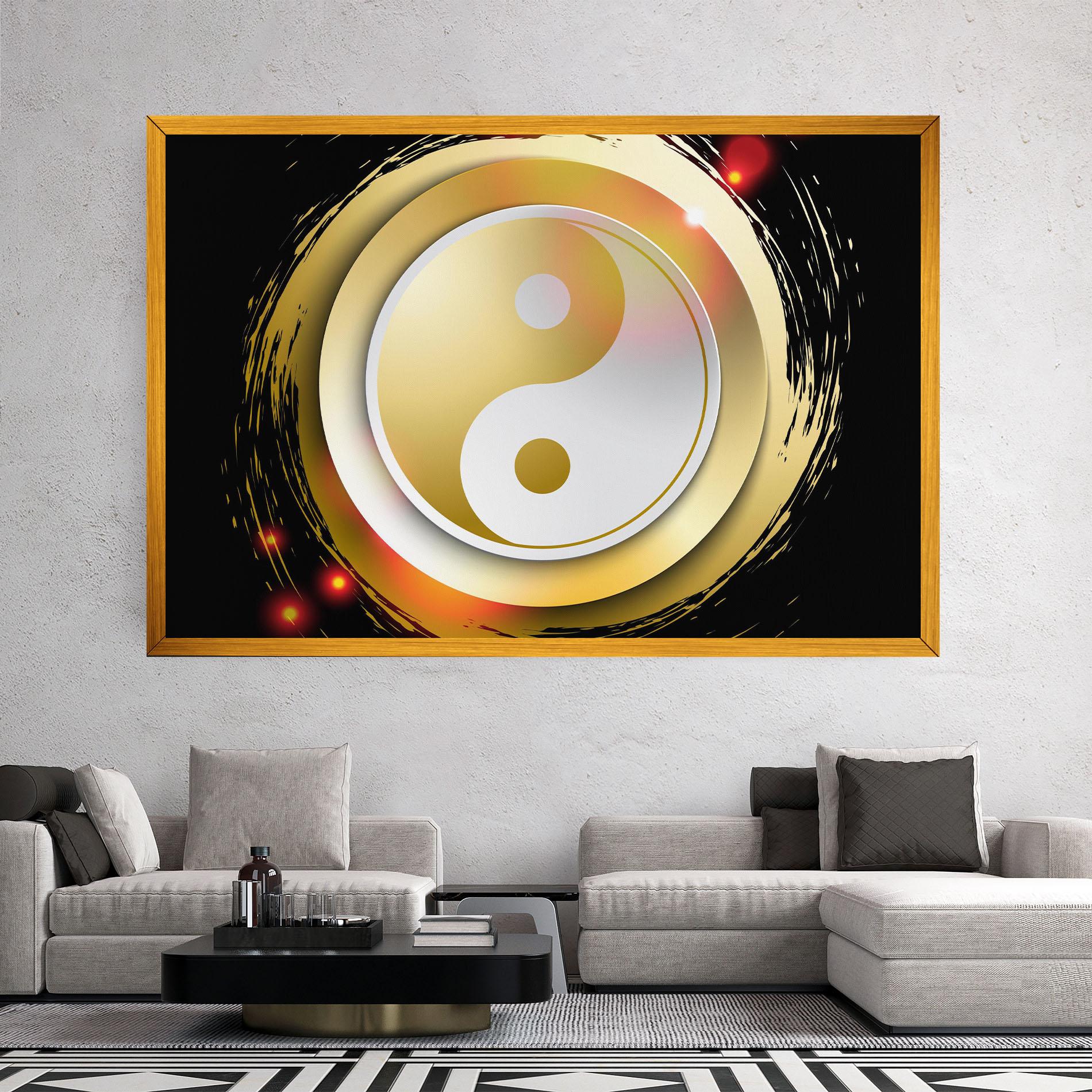 Vászonkép Gold Light Yinyang mockup 2