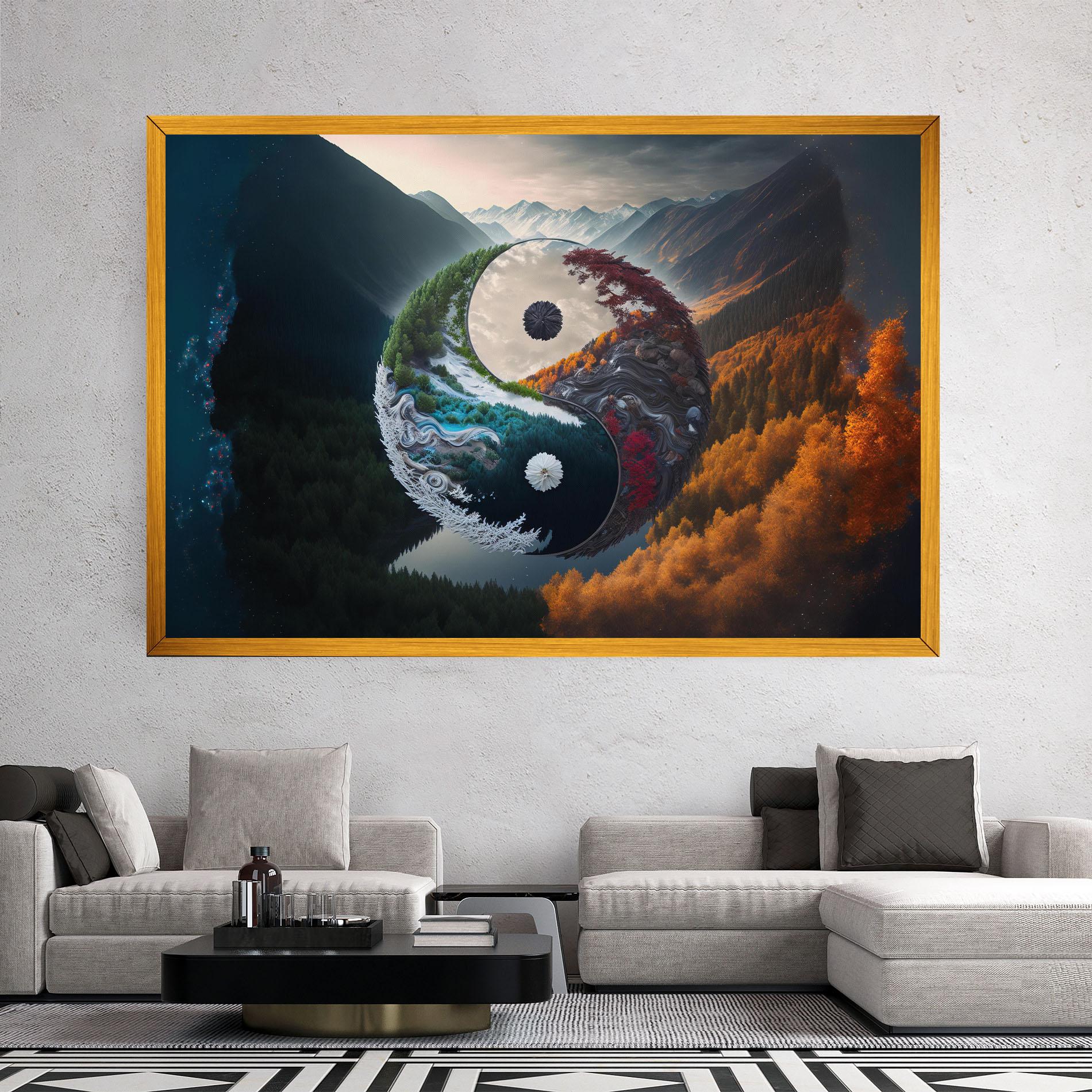 Vászonkép Mountain Yinyang mockup 2