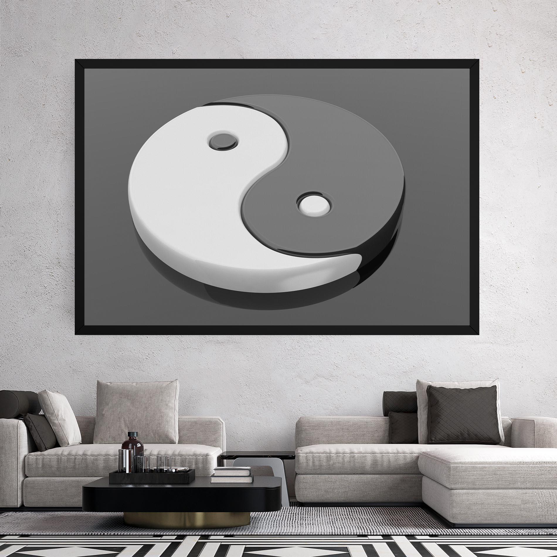 Vászonkép 3d Yinyang mockup 2