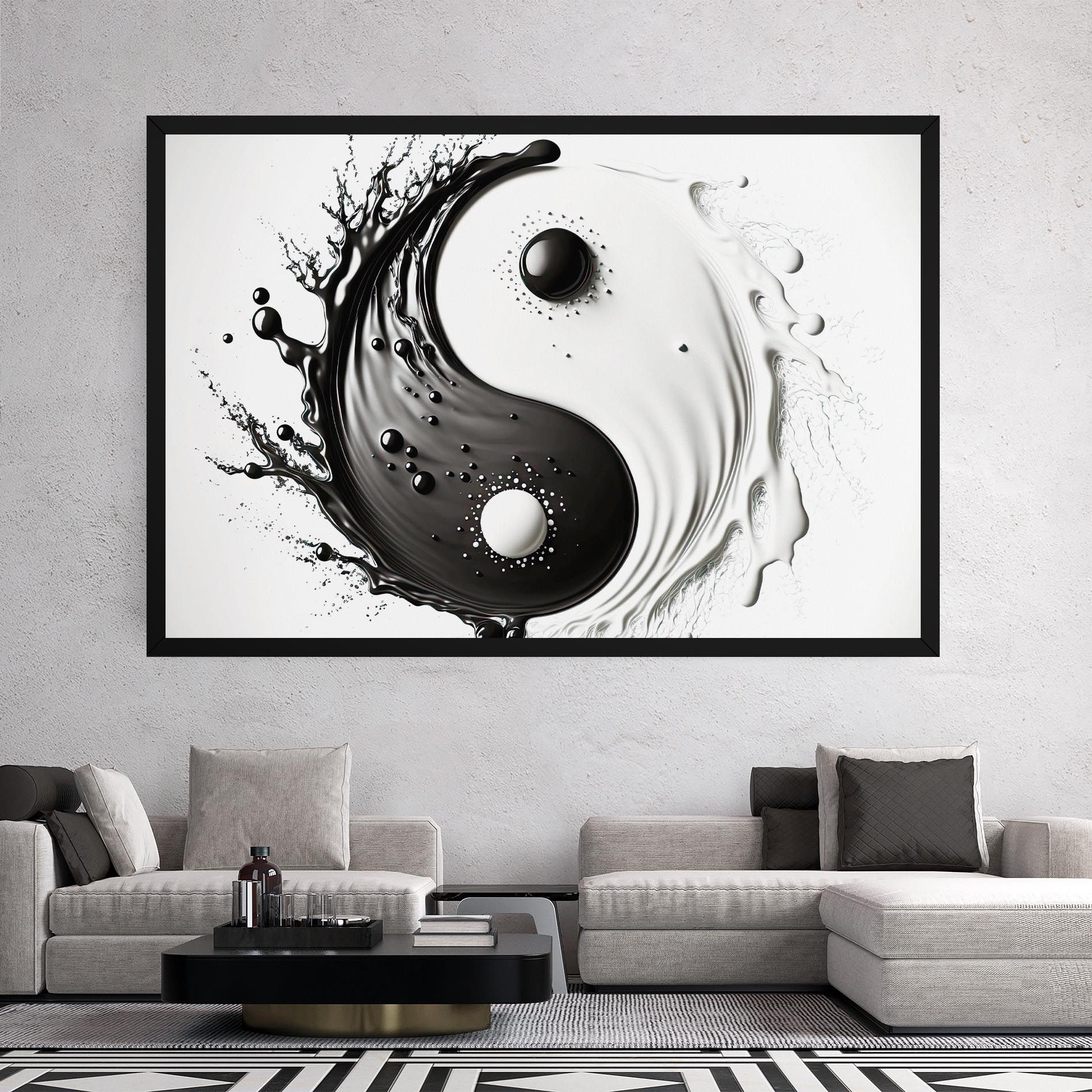 Black Liquid Yinyang mockup 2