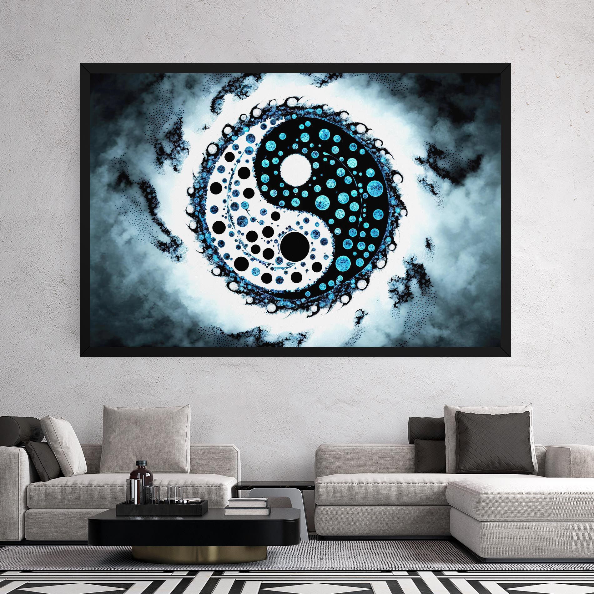 Blue White Yinyang mockup 2