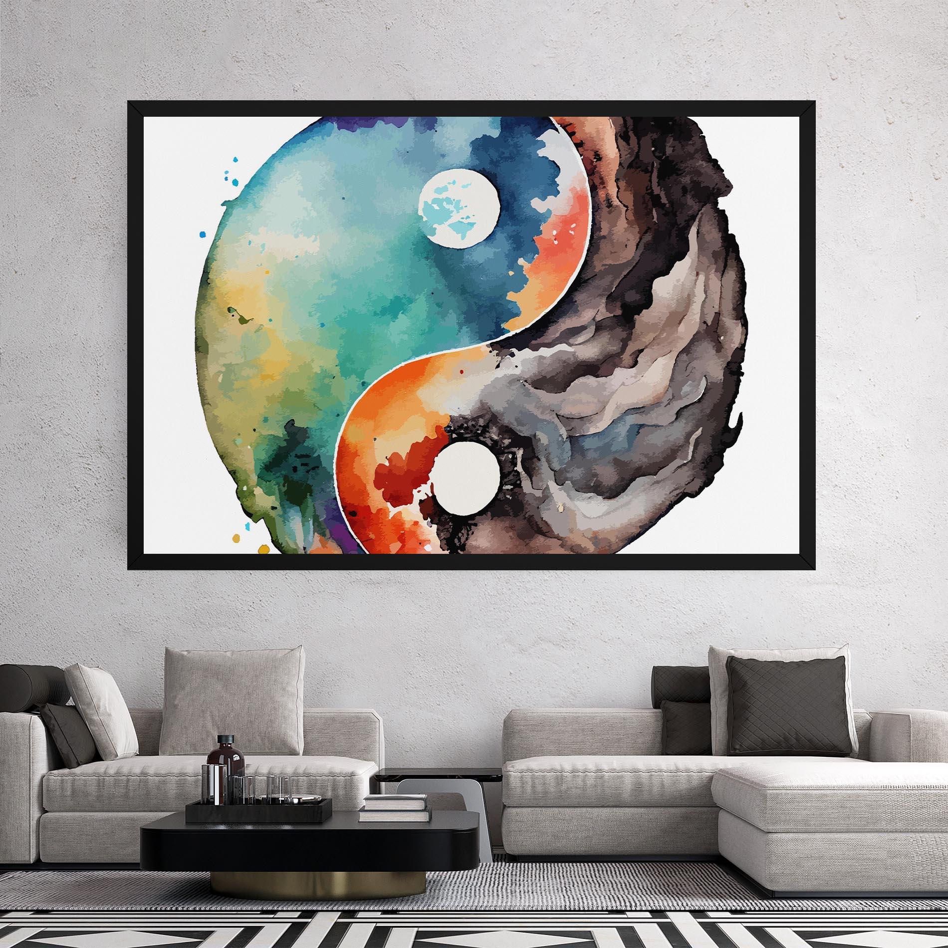 Vászonkép Earth Yinyang Art mockup 2