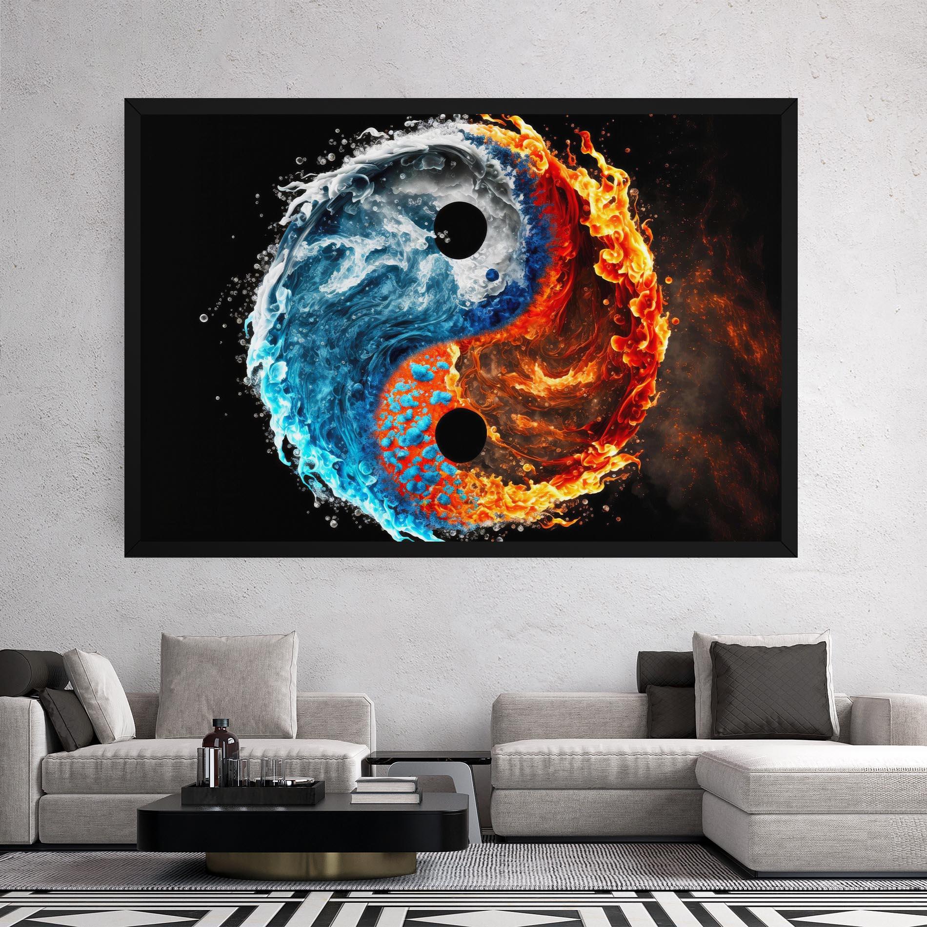 Vászonkép Fire Water Yin Yang mockup 2