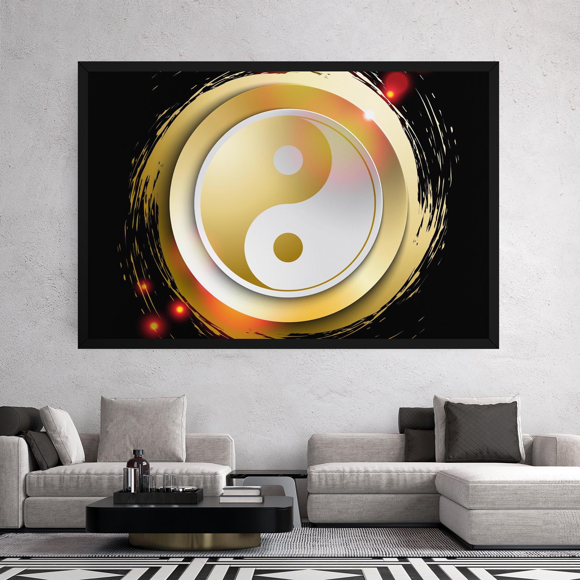 Vászonkép Gold Light Yinyang mockup 2