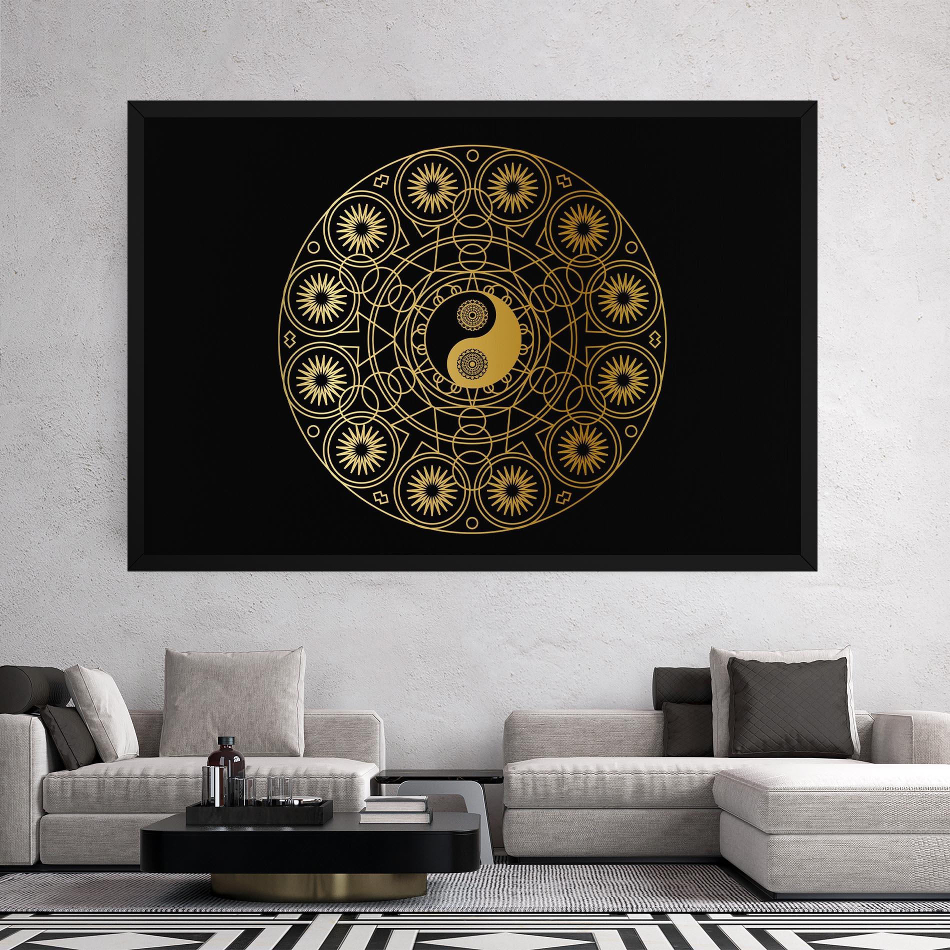 Vászonkép Gold Meditation Mandala mockup 2