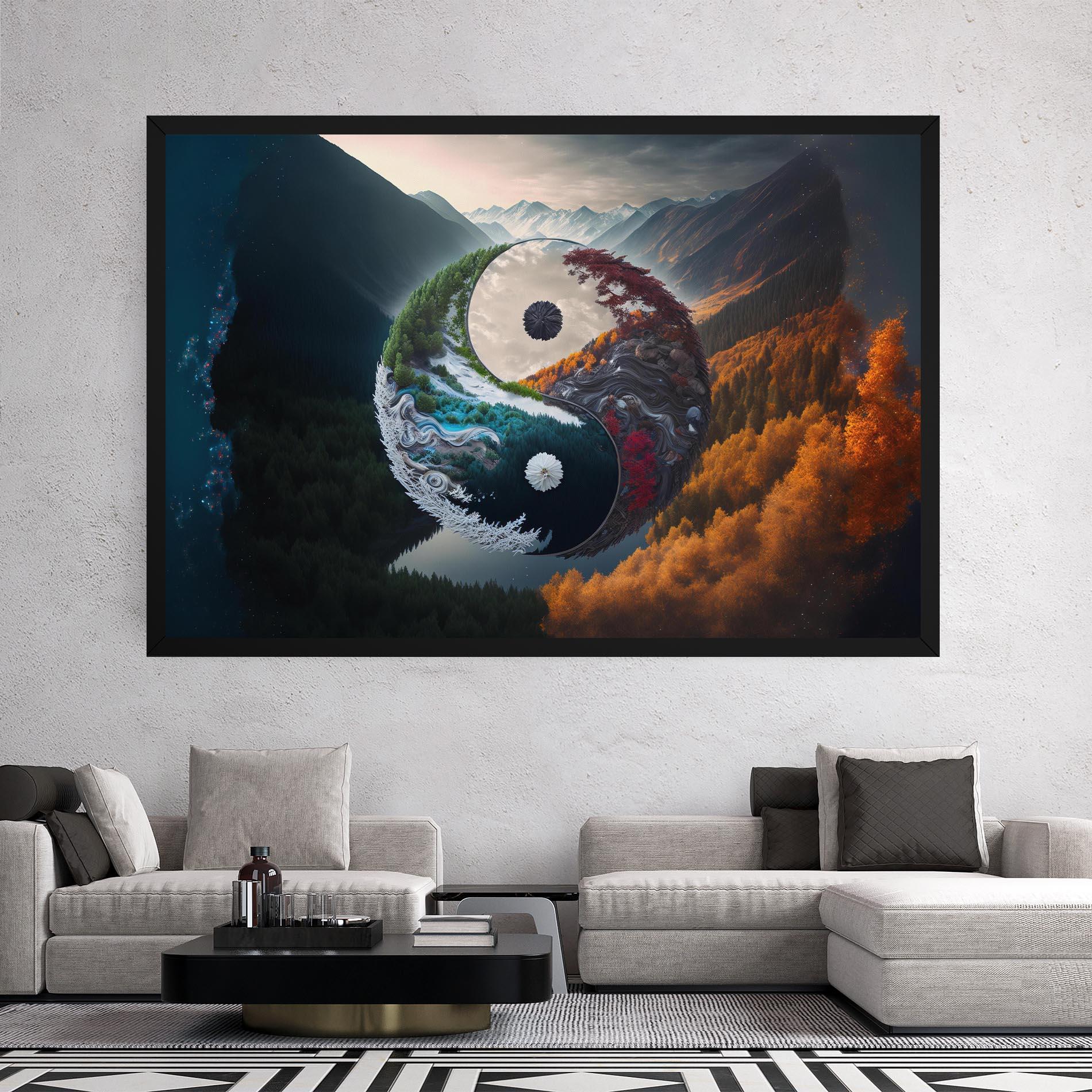 Vászonkép Mountain Yinyang mockup 2