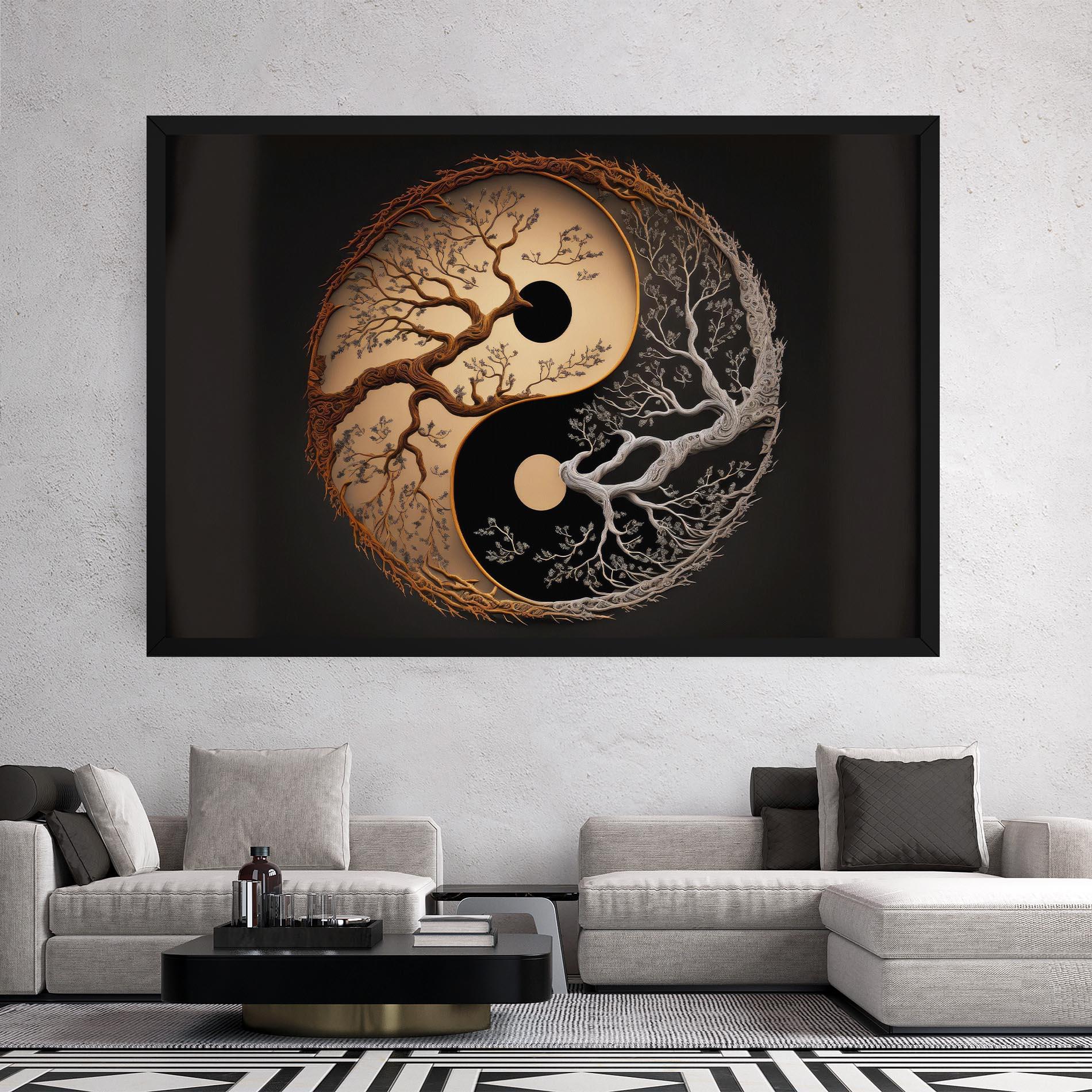 Vászonkép Old Tree Yinyang mockup 2