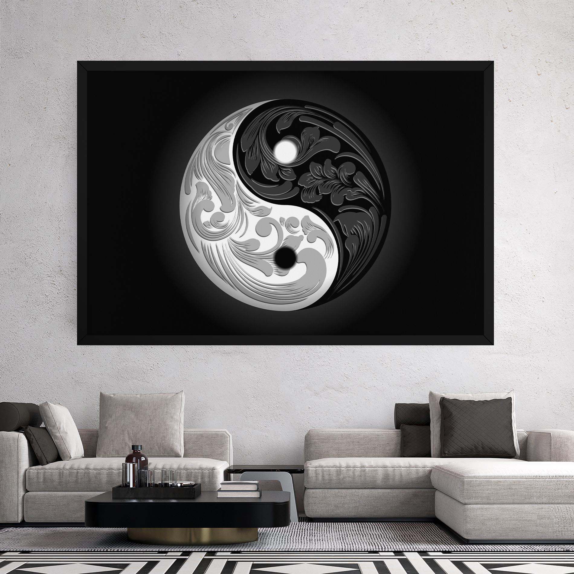 Vászonkép Yinyang Grey mockup 2