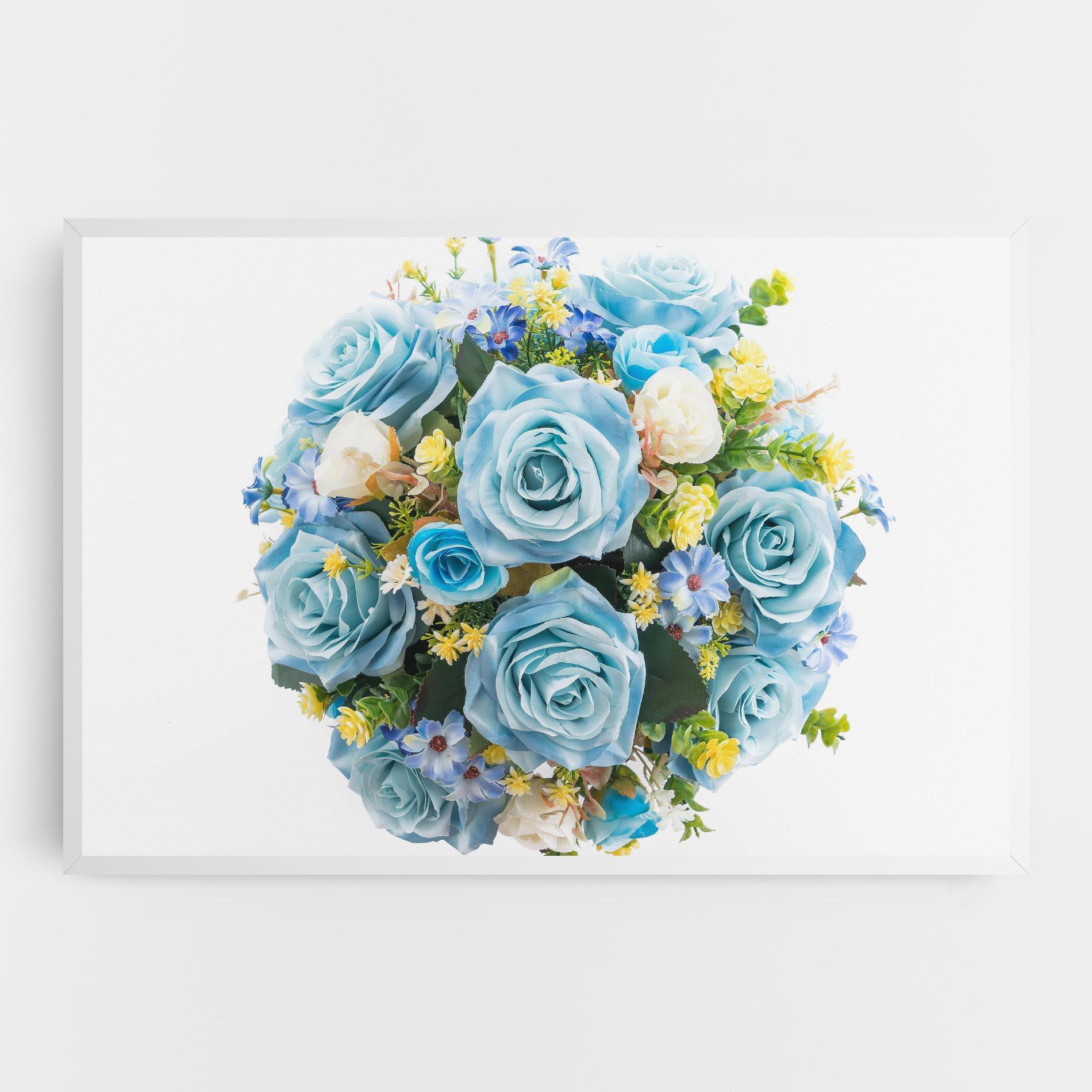 Vászonkép Blue Roses Bouquet mockup 0