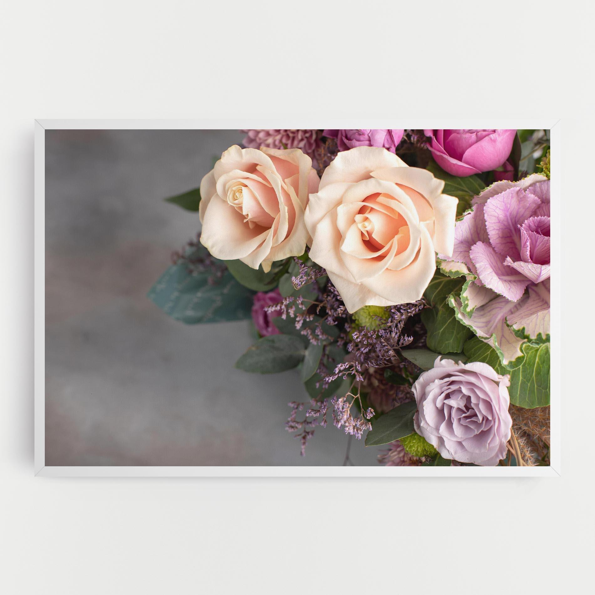 Vászonkép Cream Purple Bouquet mockup 0