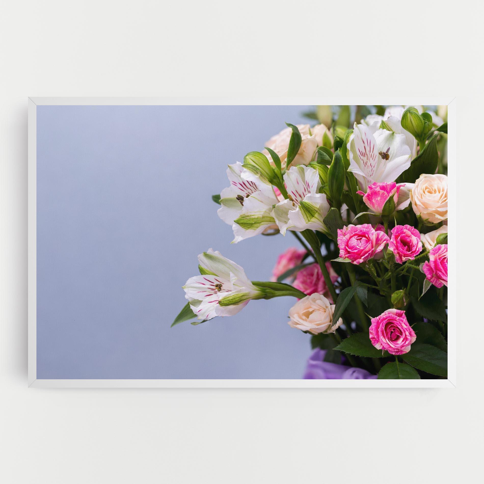 Vászonkép White Pink Bouquet mockup 0
