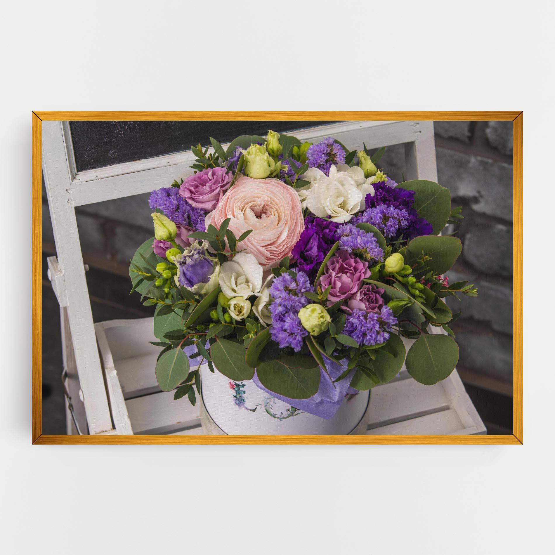 Vászonkép Big Pink Rose Bouquet mockup 0