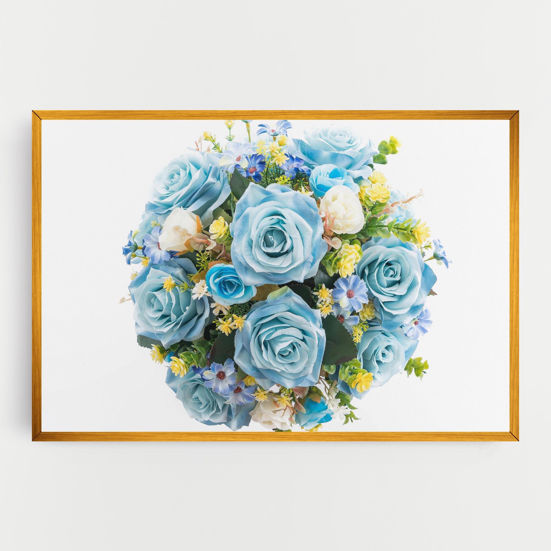 Vászonkép Blue Roses Bouquet mockup 0