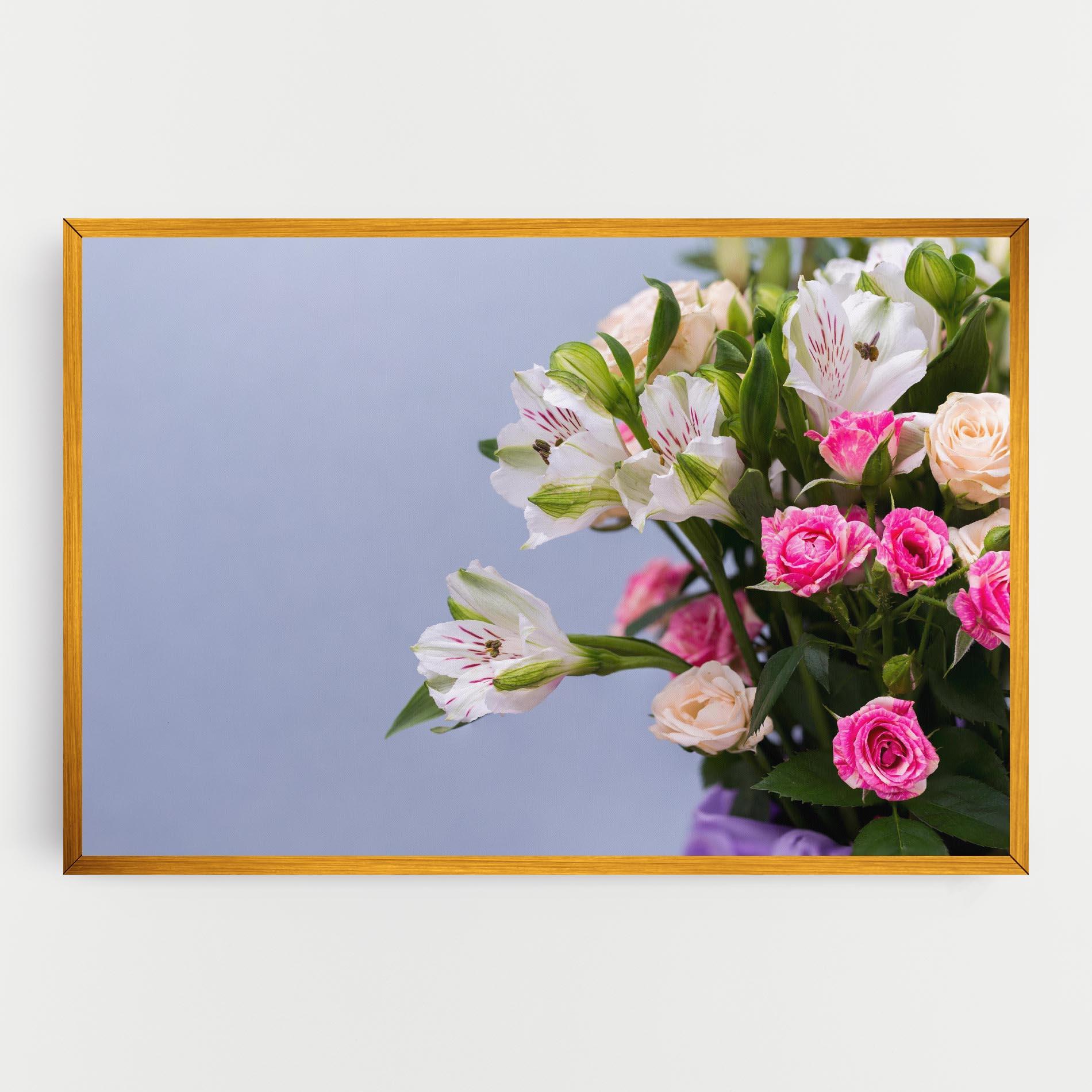 Vászonkép White Pink Bouquet mockup 0