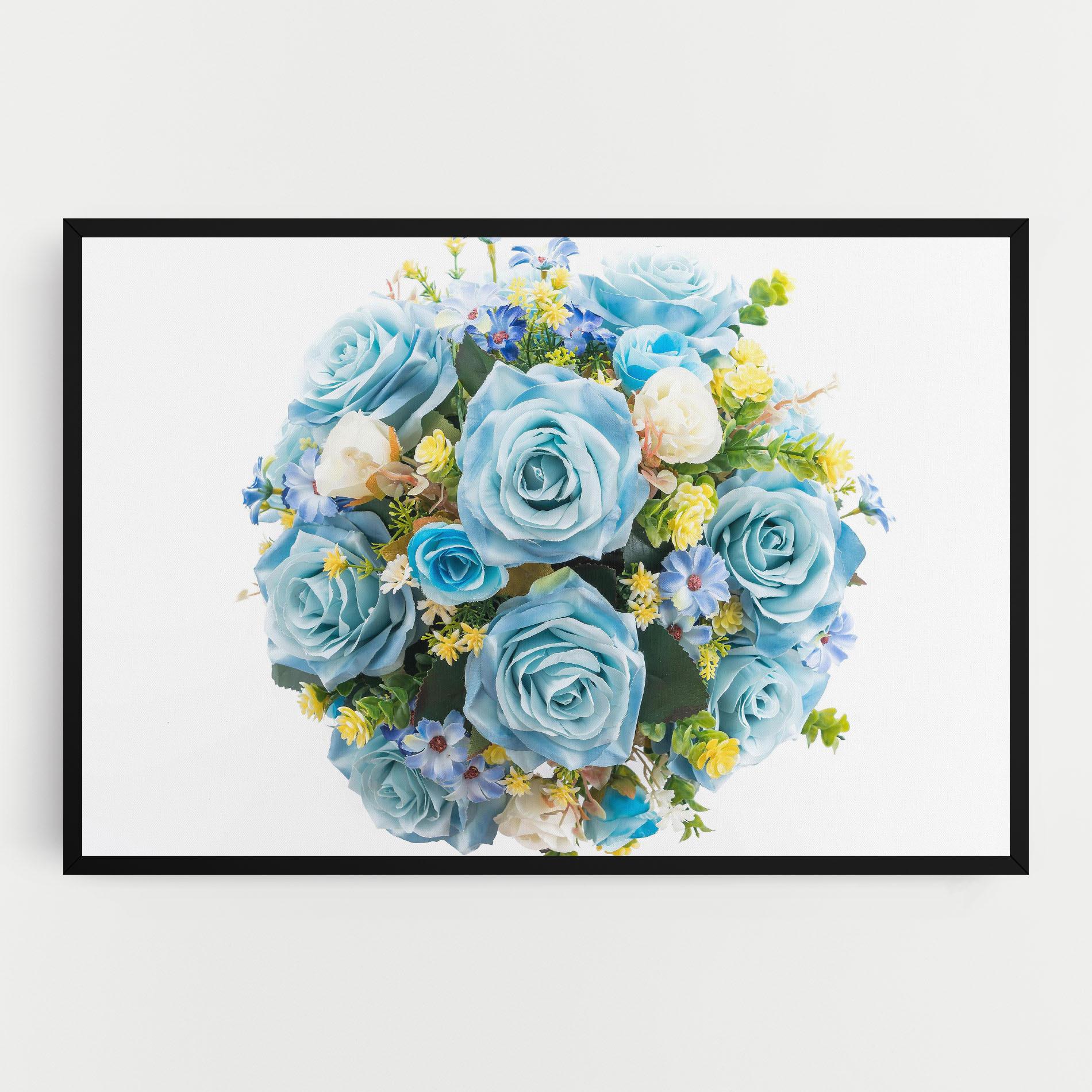 Vászonkép Blue Roses Bouquet mockup 0