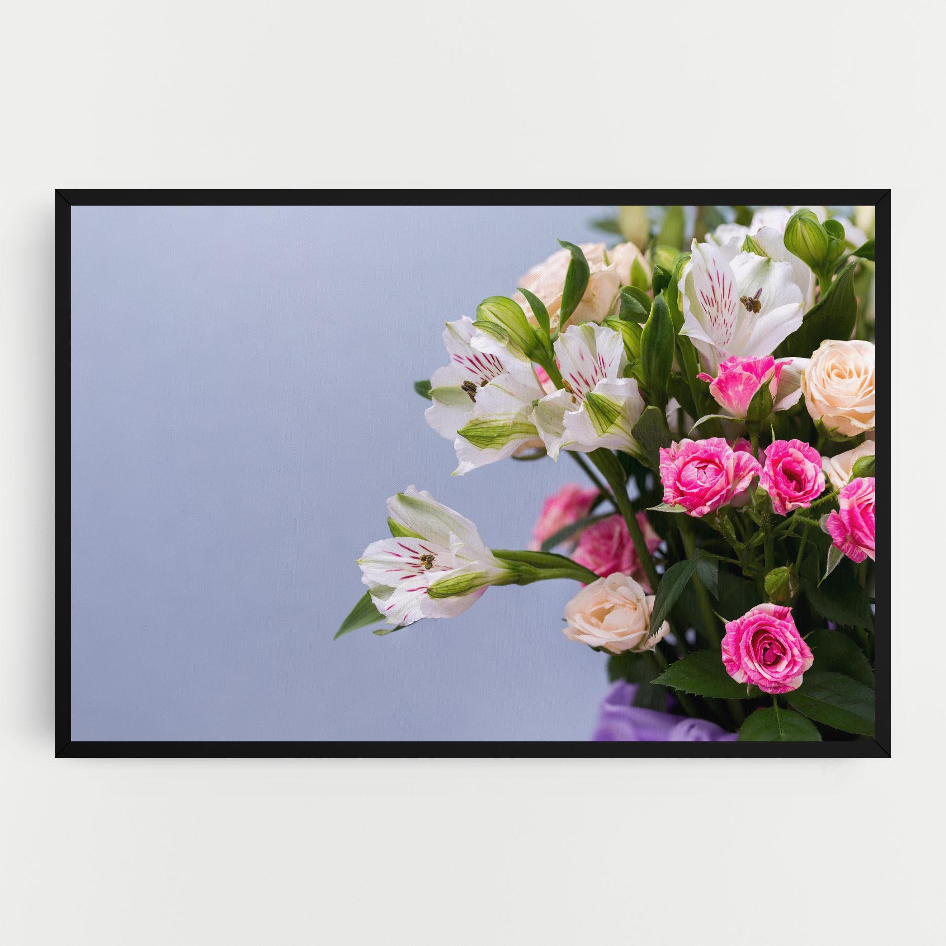 Vászonkép White Pink Bouquet mockup 0