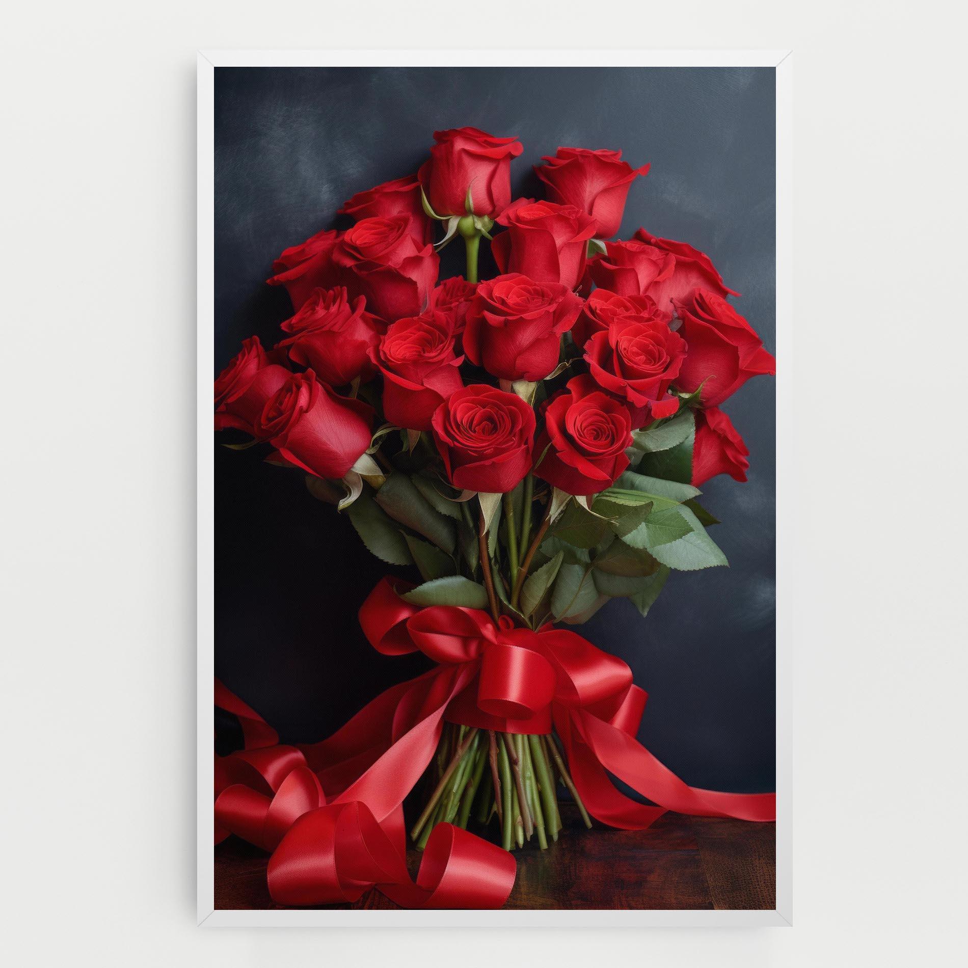Vászonkép Beautiful Red Roses Bouquet mockup 0