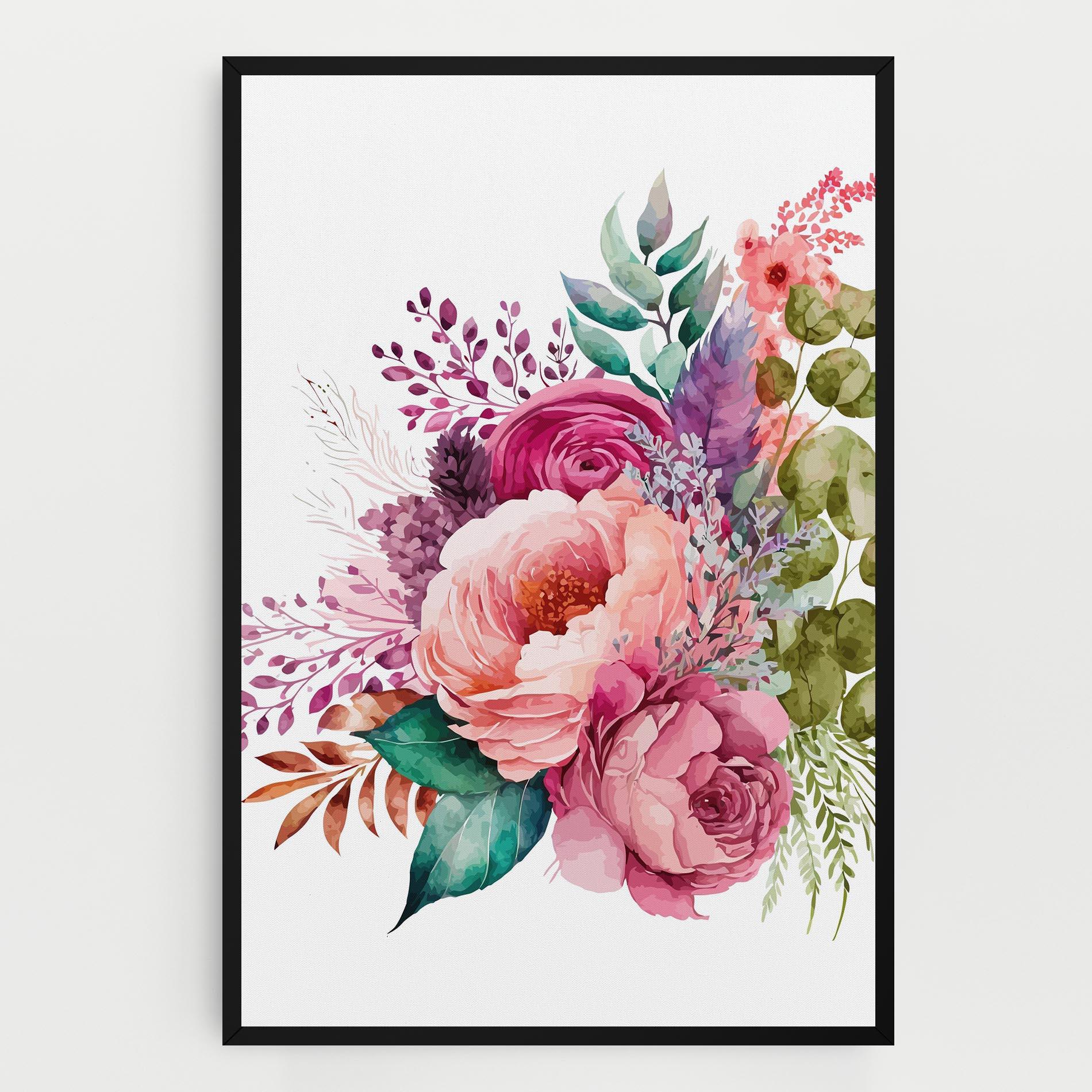 Vászonkép Bouquet Of Pink Roses mockup 0
