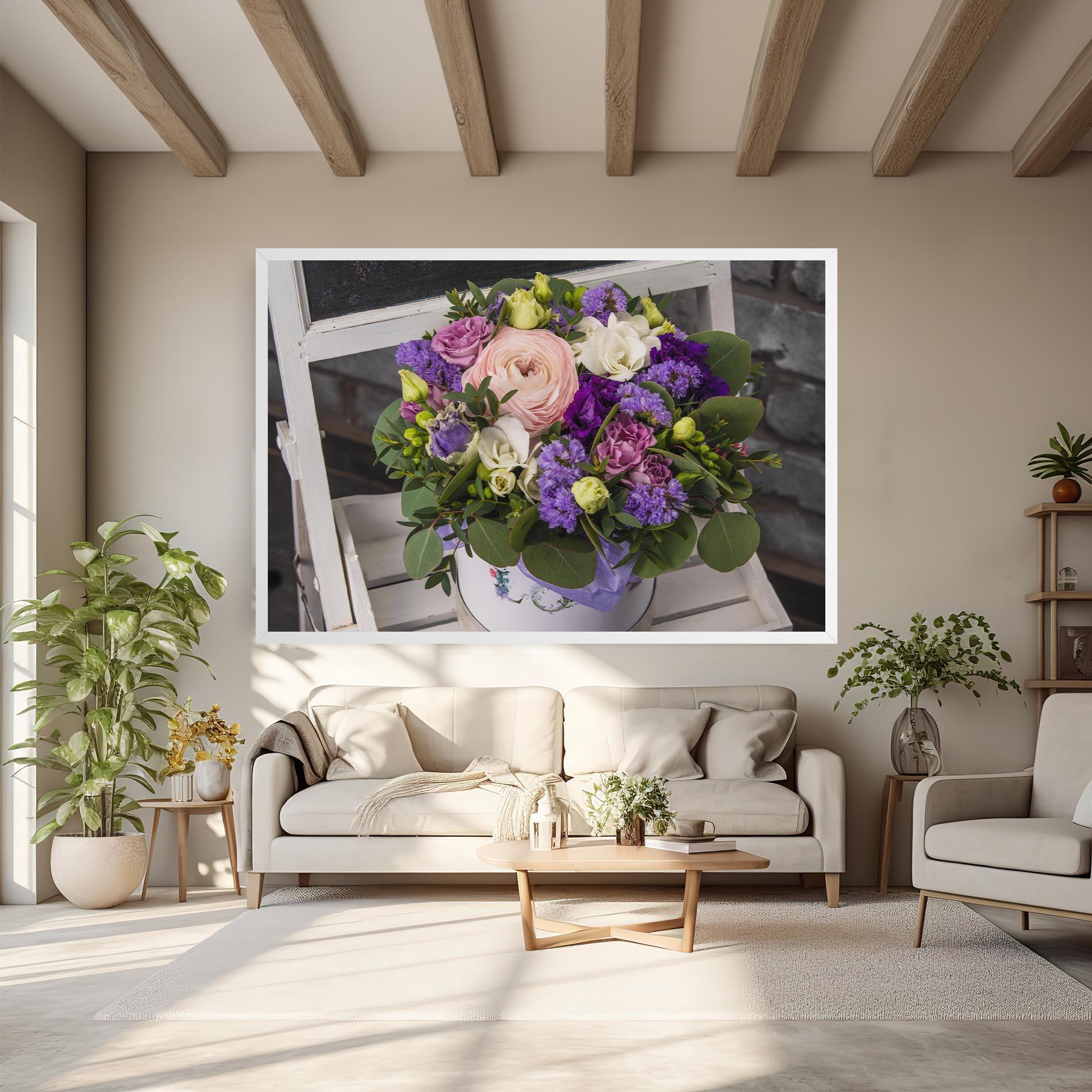 Vászonkép Big Pink Rose Bouquet mockup 6