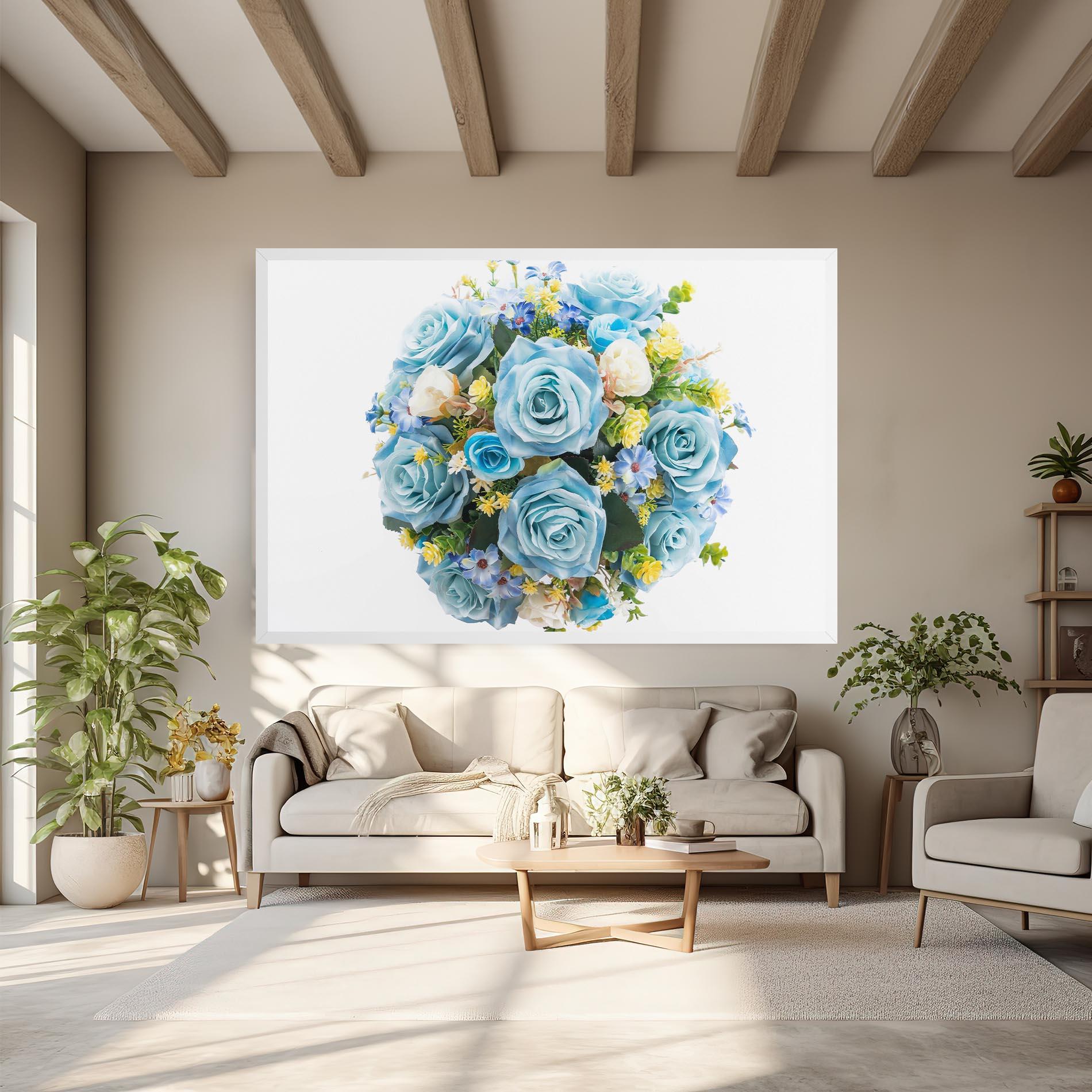 Vászonkép Blue Roses Bouquet mockup 6