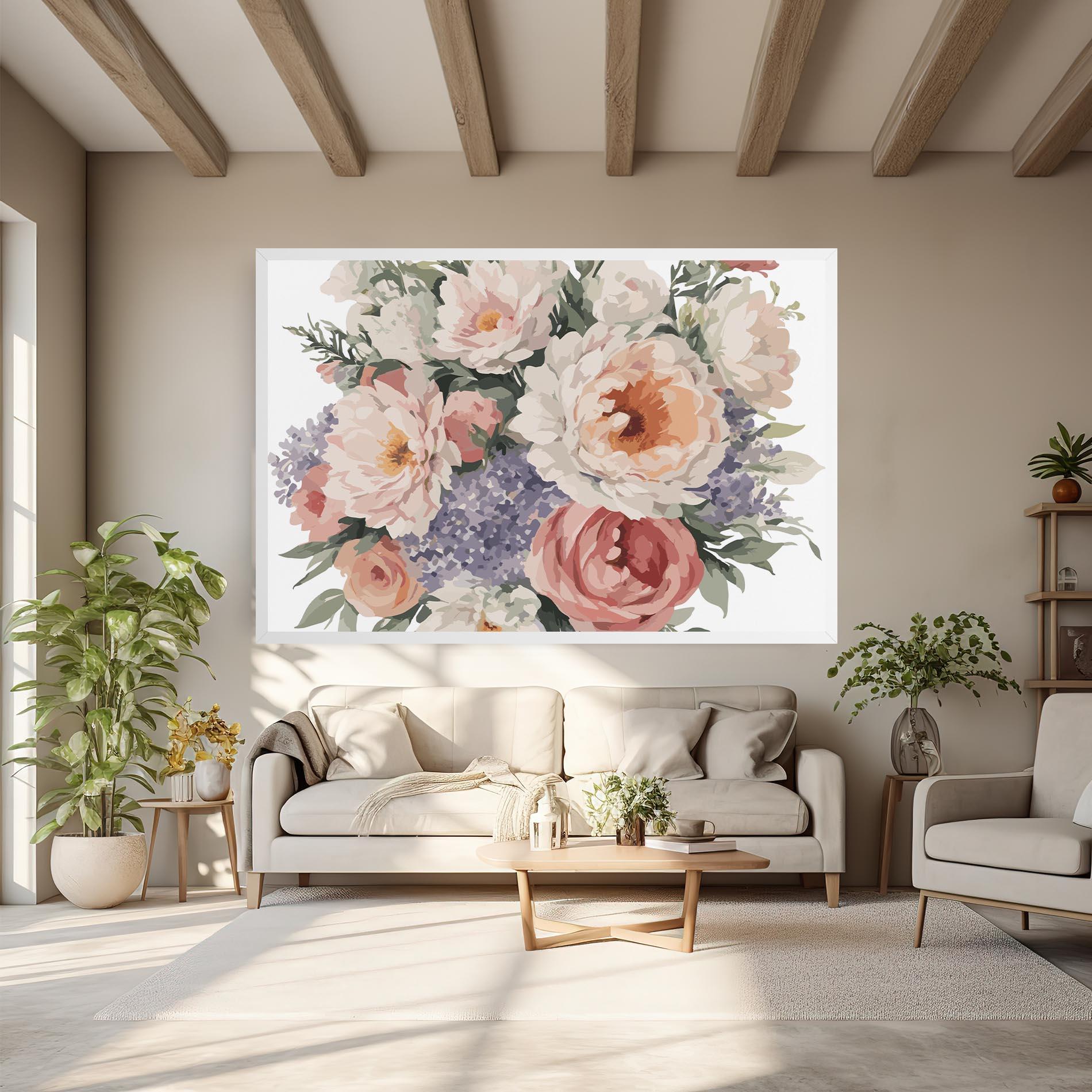 Vászonkép Pretty Watercolor Bouquet mockup 6