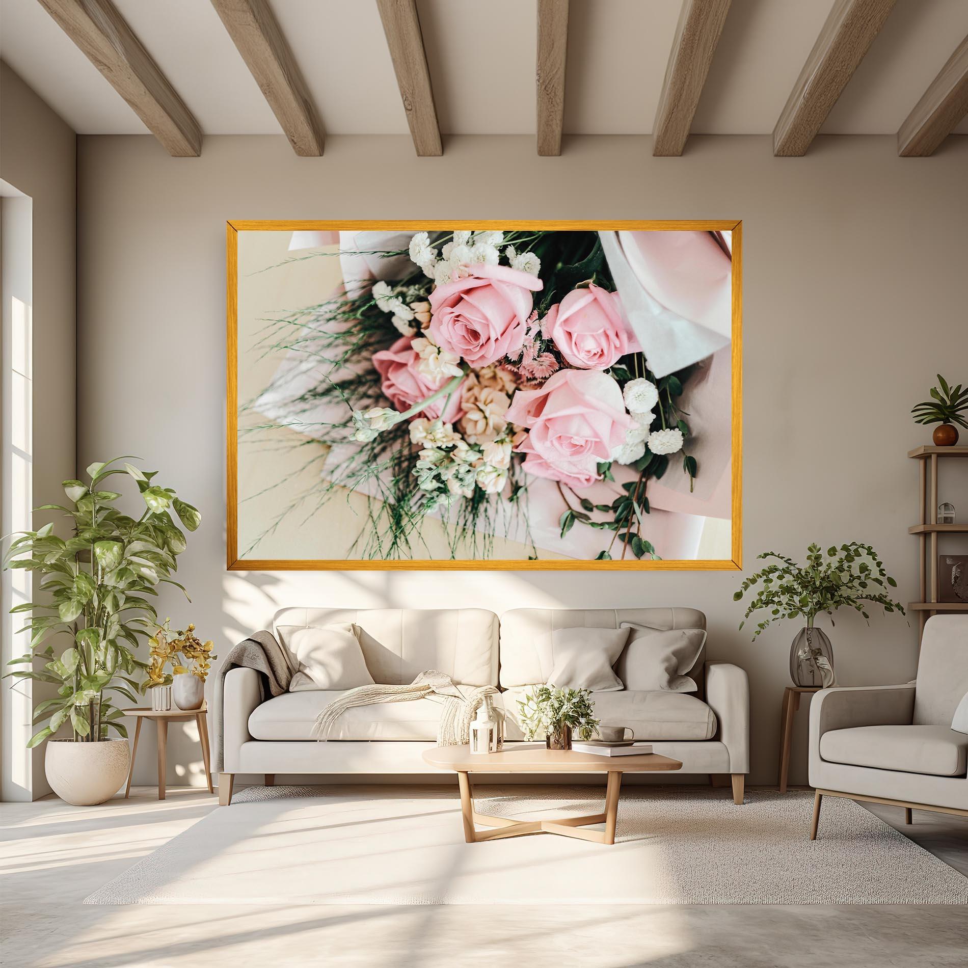 Vászonkép Baby Pink Bouquet mockup 6