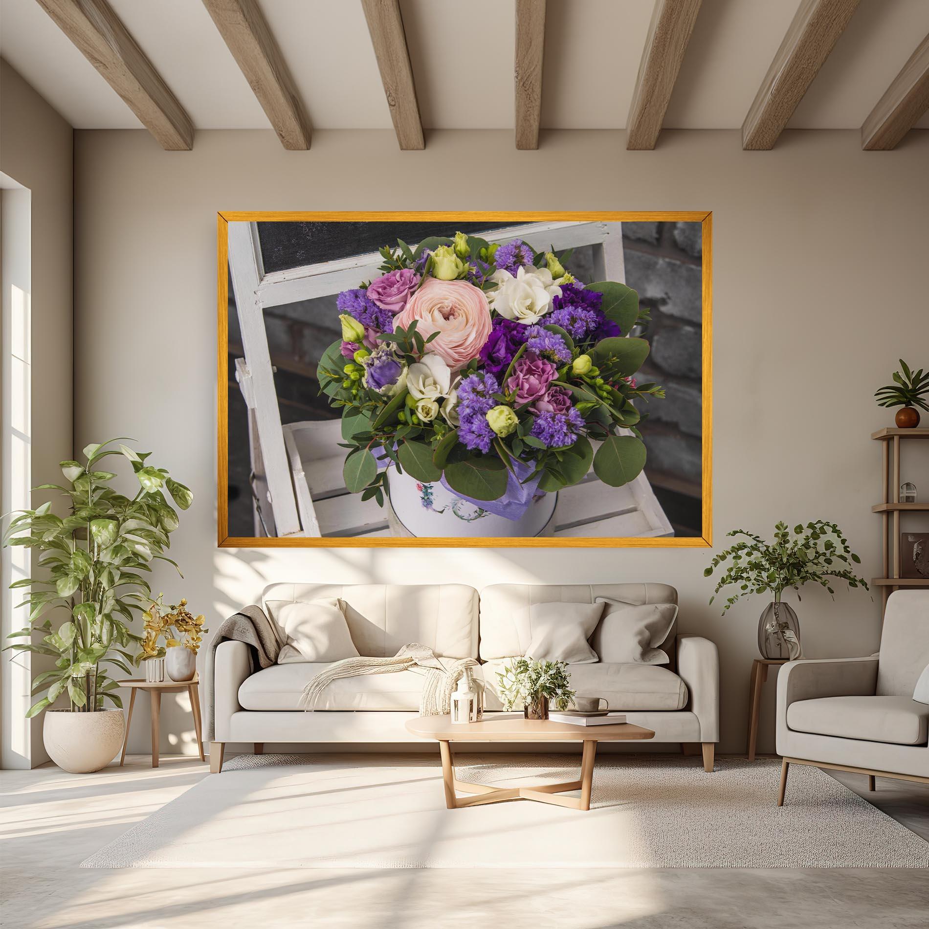 Vászonkép Big Pink Rose Bouquet mockup 6