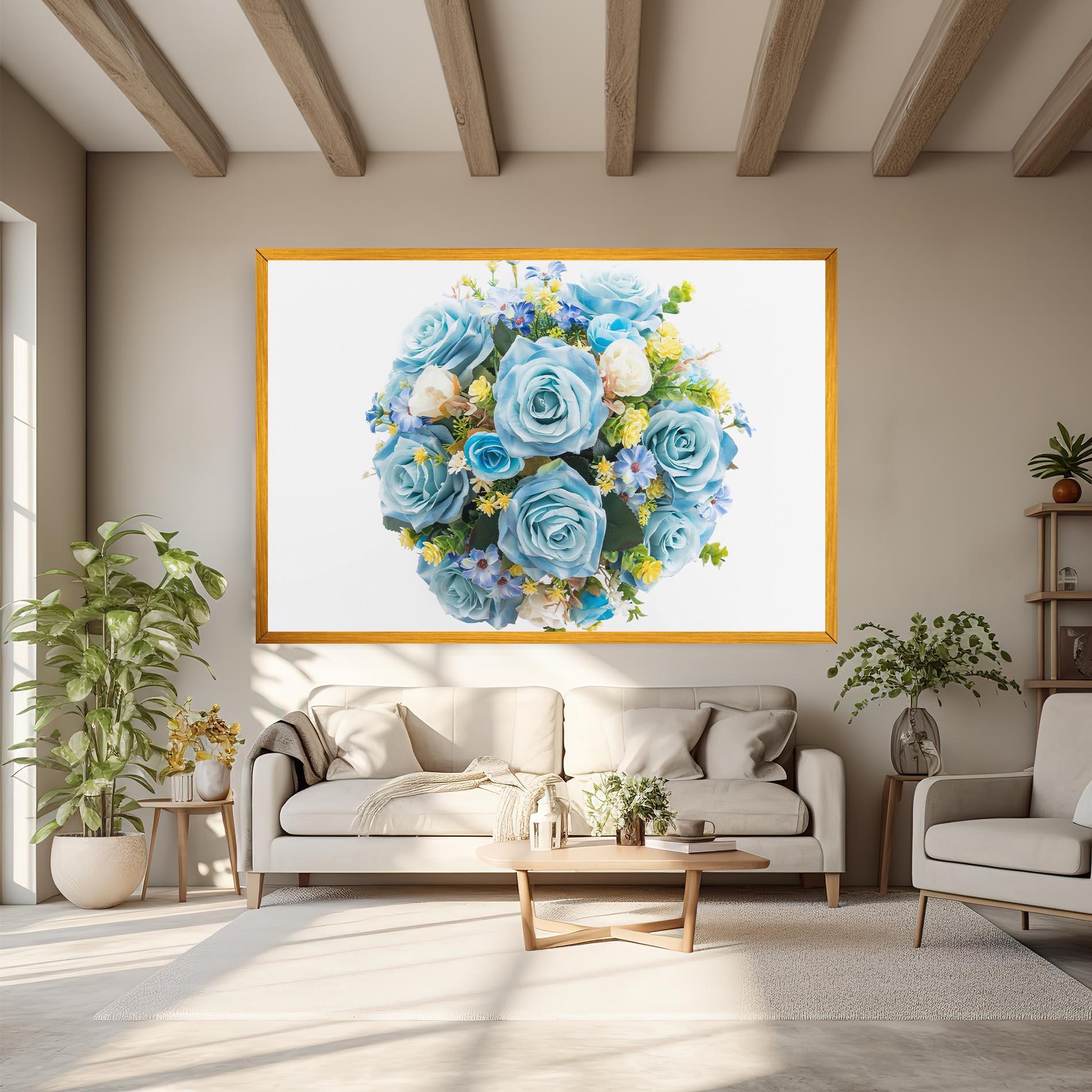 Vászonkép Blue Roses Bouquet mockup 6