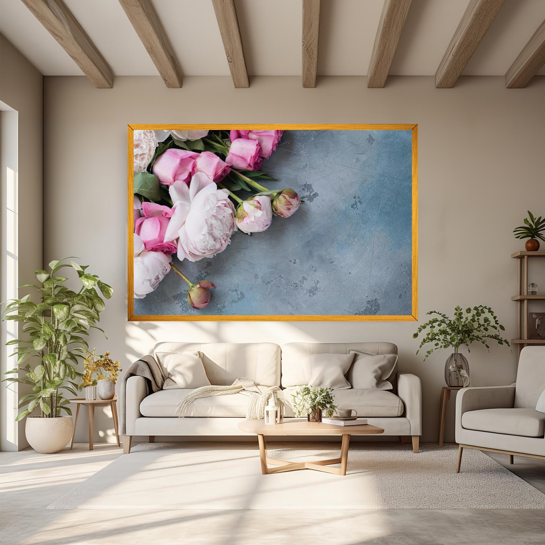 Vászonkép Cute Pink Peonies mockup 6